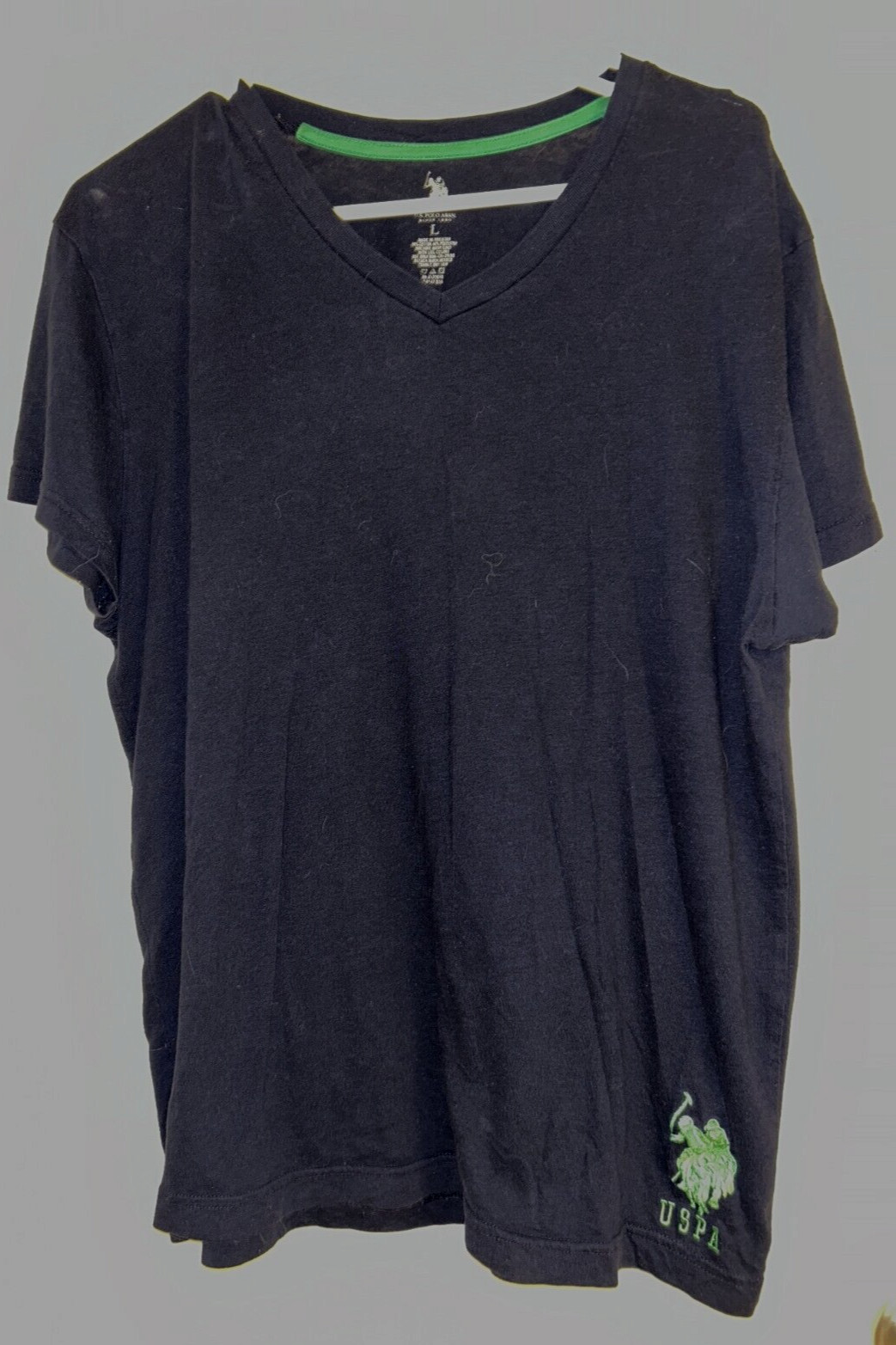 USPA US Polo Association Blue Tee Shirt Large Pony on Left Men&rsquo;s L Short sleeve