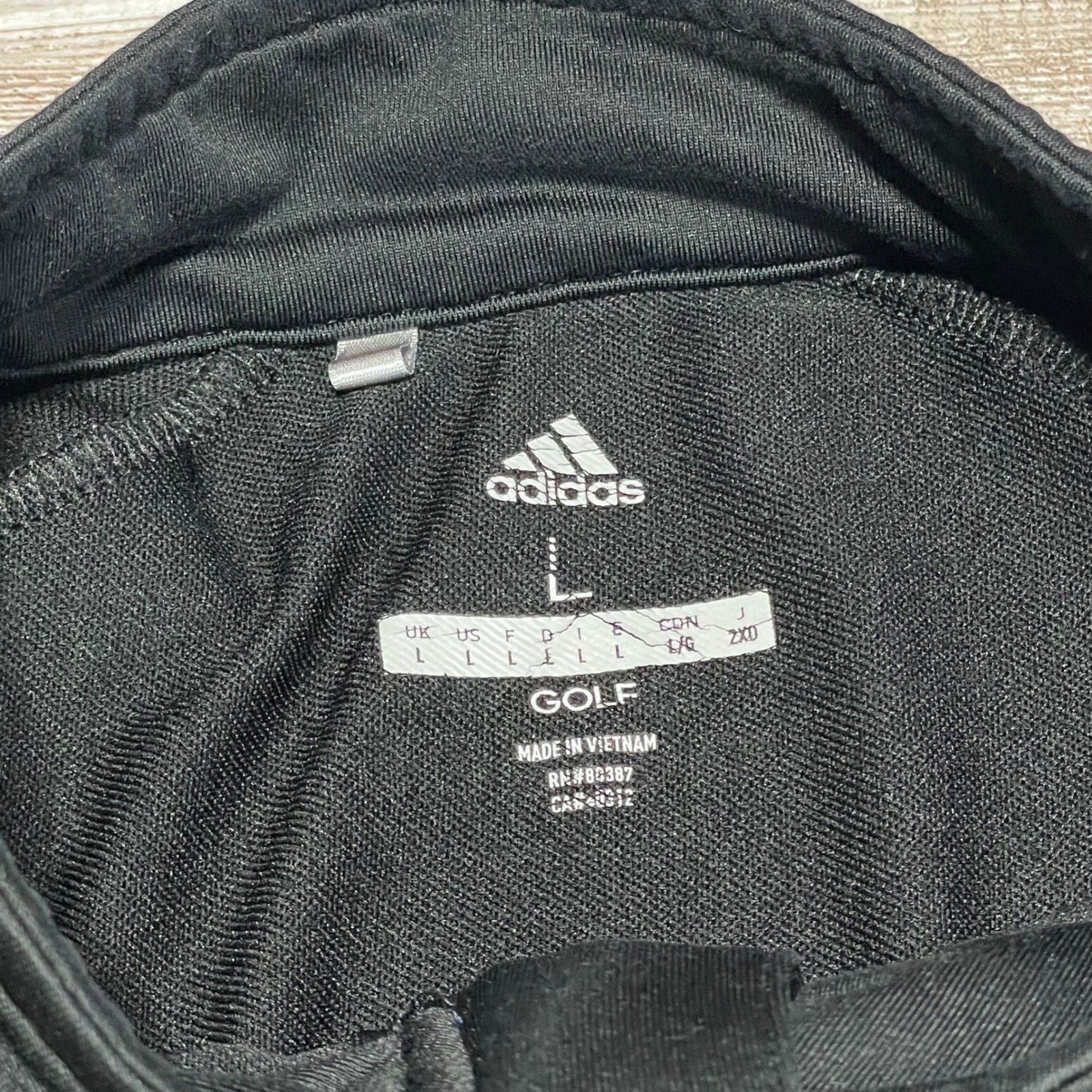 Adidas Men&rsquo;s Pullover Black Gray 1/4 Zip Long Sleeve Athletic Golf Size Large