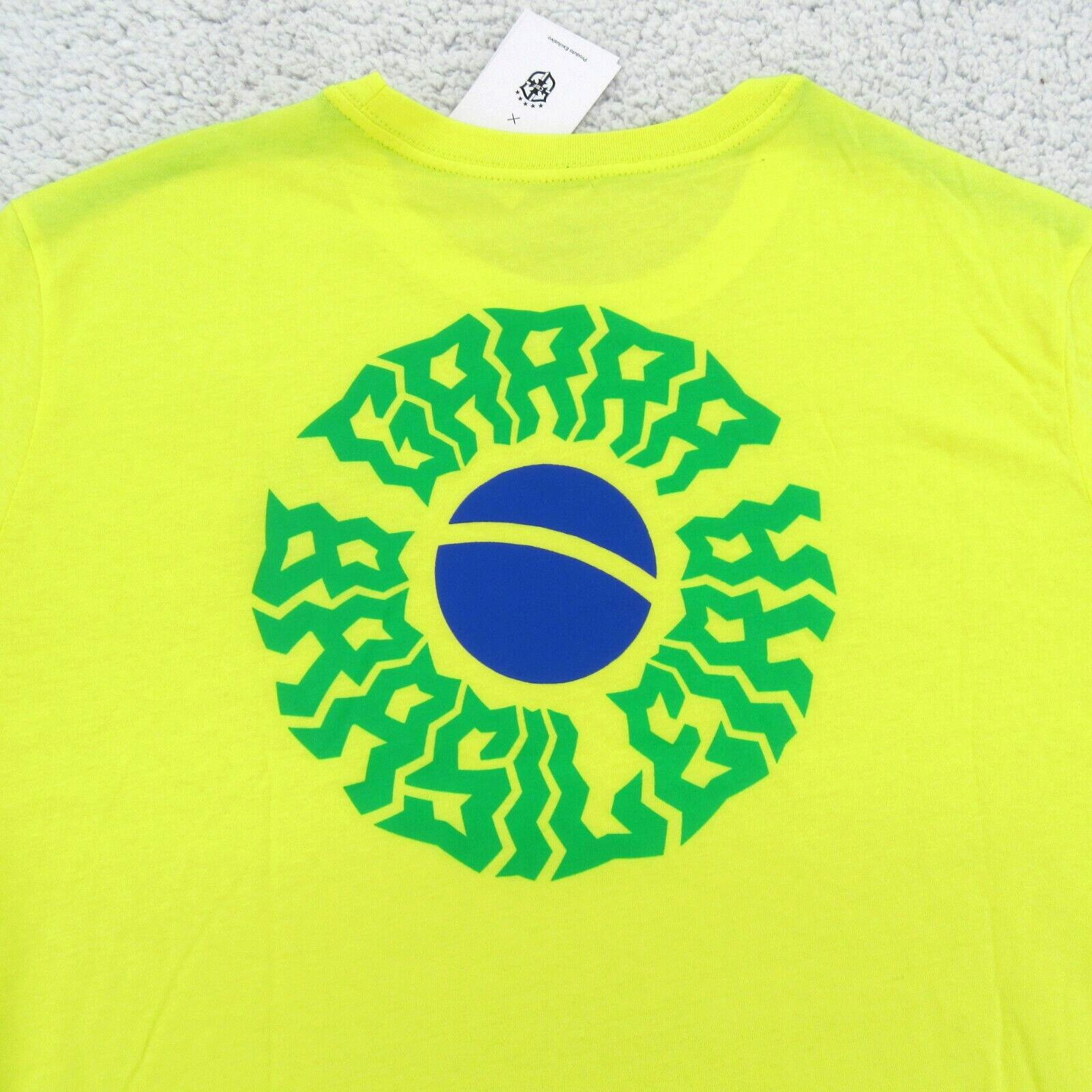 Nike Brazil Voice Graphic T-Shirt Men&rsquo;s Size Large Dynamic Yellow NEW DH7662-740