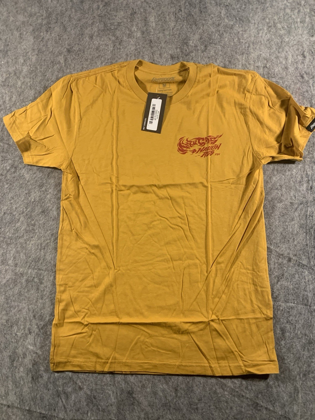 NWT Fasthouse Mixin&rsquo; Antique Gold T-Shirt “High Octane Gas & Haulin Ass” NEW