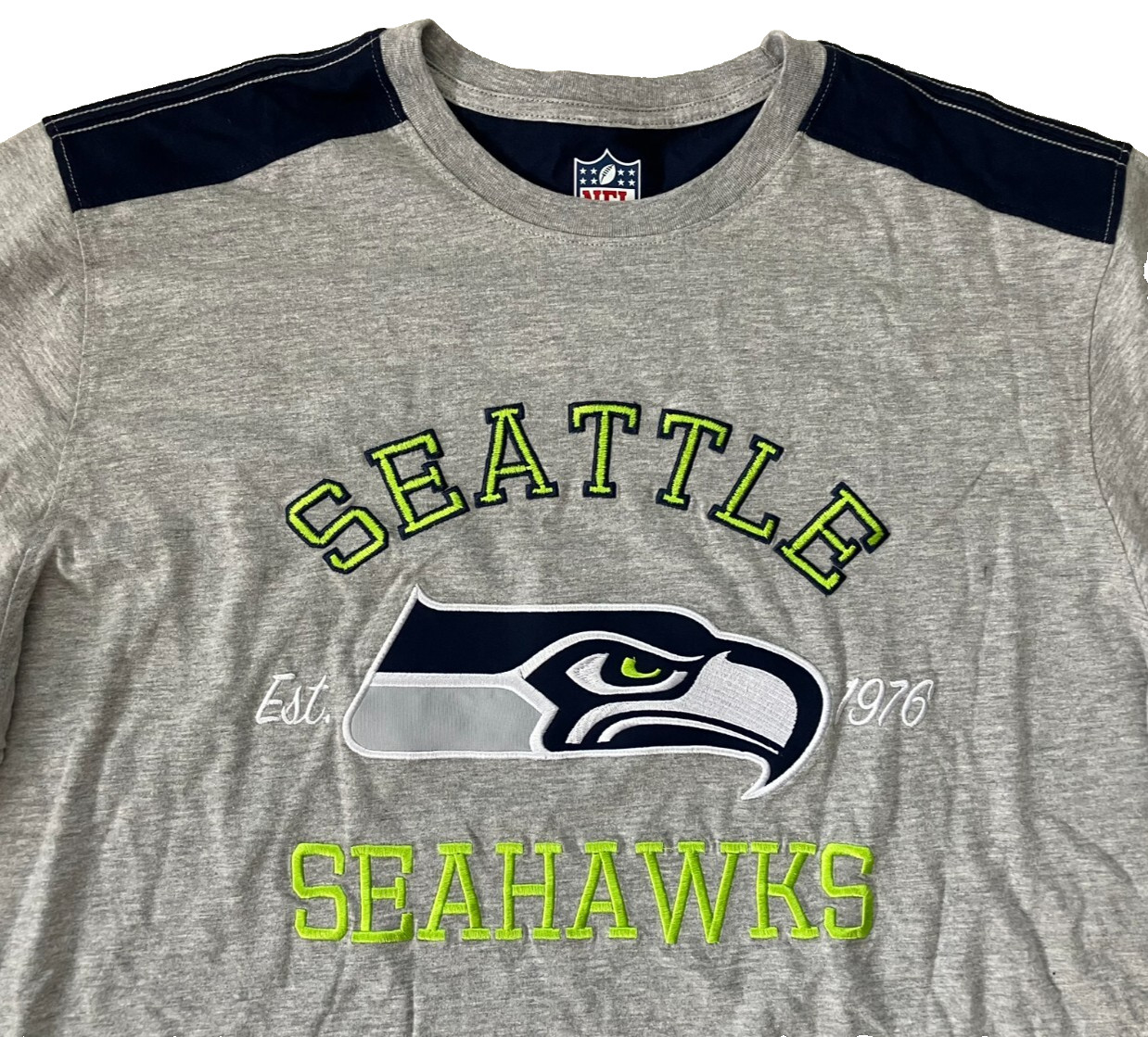 SEATTLE SEAHAWKS Gray Warm LONG SLEEVE NFL FOOTBALL SHIRT Fan Gym Gear Men&rsquo;s XXL