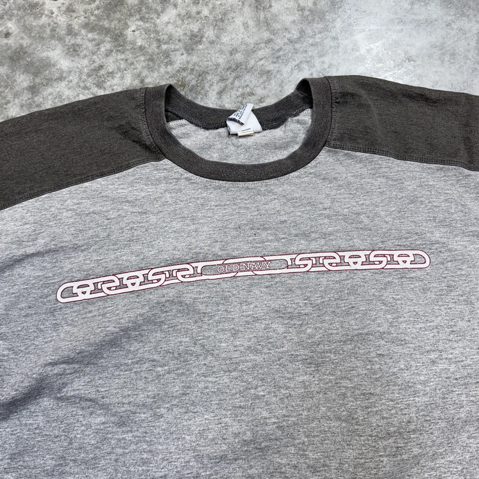 Vintage Old Navy Shirt Mens XL Gray Colorblock Long Sleeve y2k skater grunge