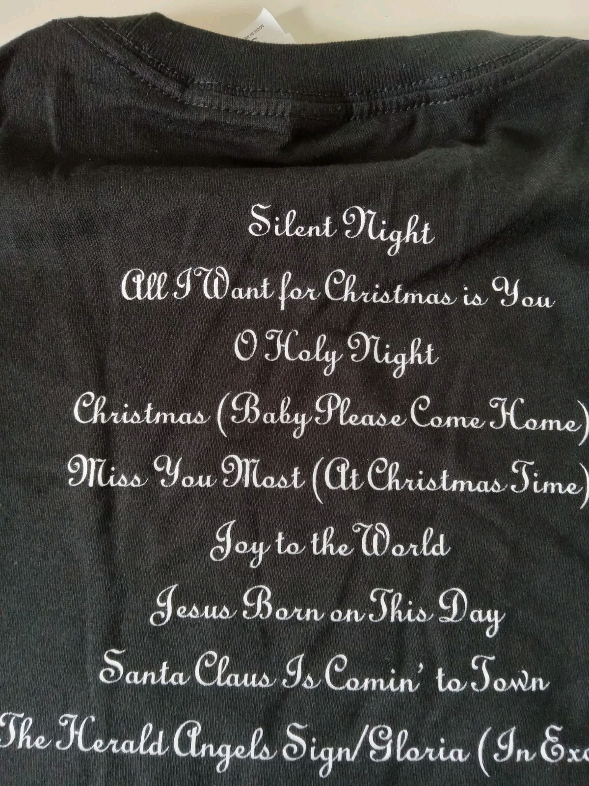 Size Small Mariah Carey Merry Christmas Black T-Shirt NEW SEE PHOTOS