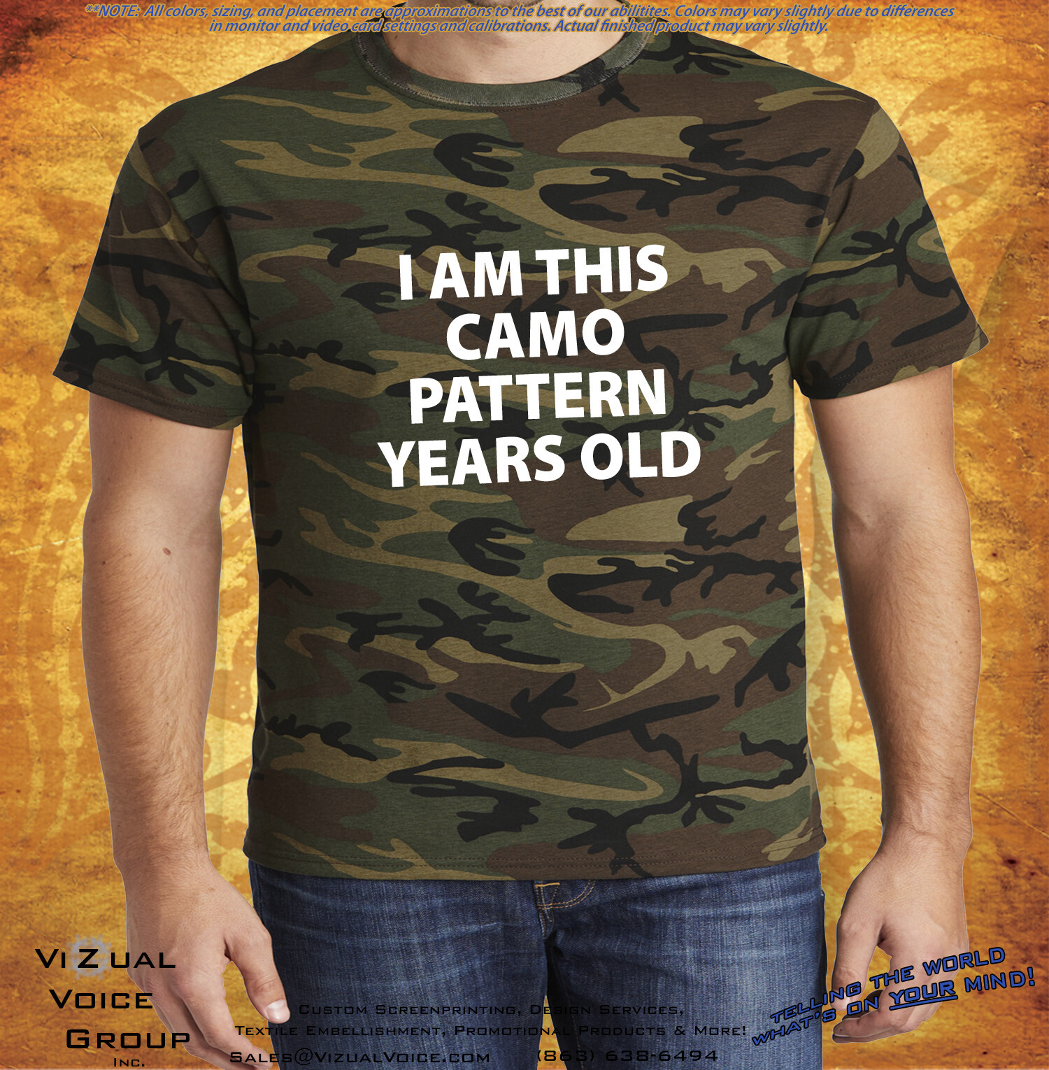 I&rsquo;m this camo pattern tee – old soldier – M81 Woodland camo BDU pattern
