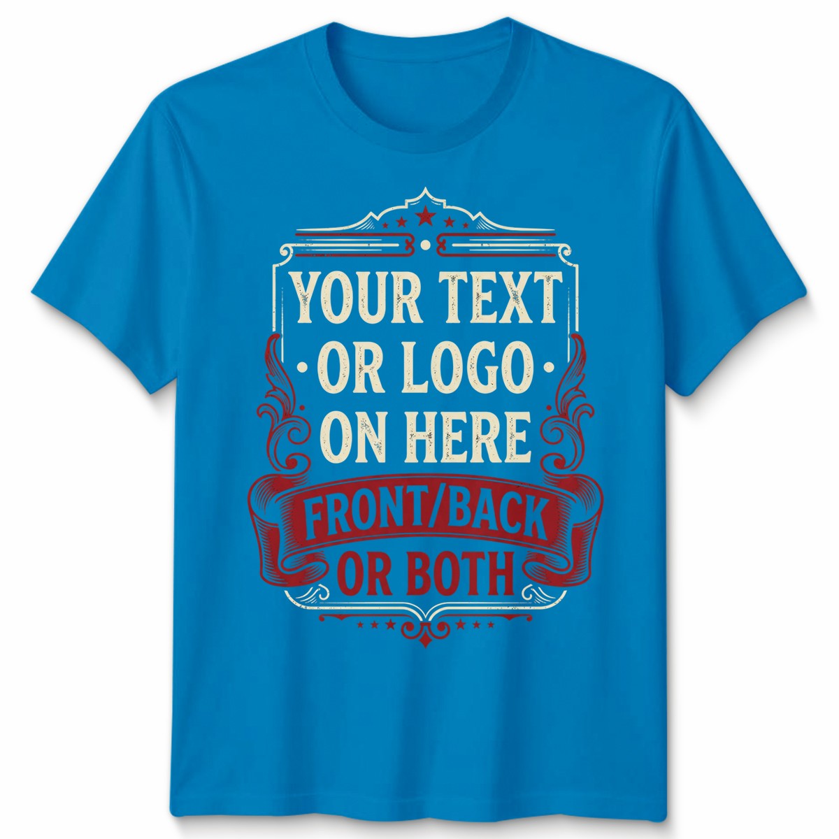 Personalised Unisex T Shirt Custom Printed Logo Text Front And Back Tee