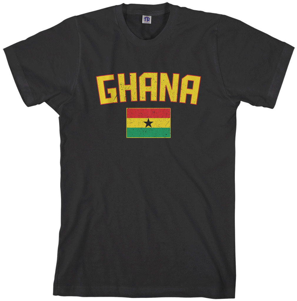 Threadrock Men&rsquo;s Ghana Flag T-shirt Ghanaian Accra Soccer
