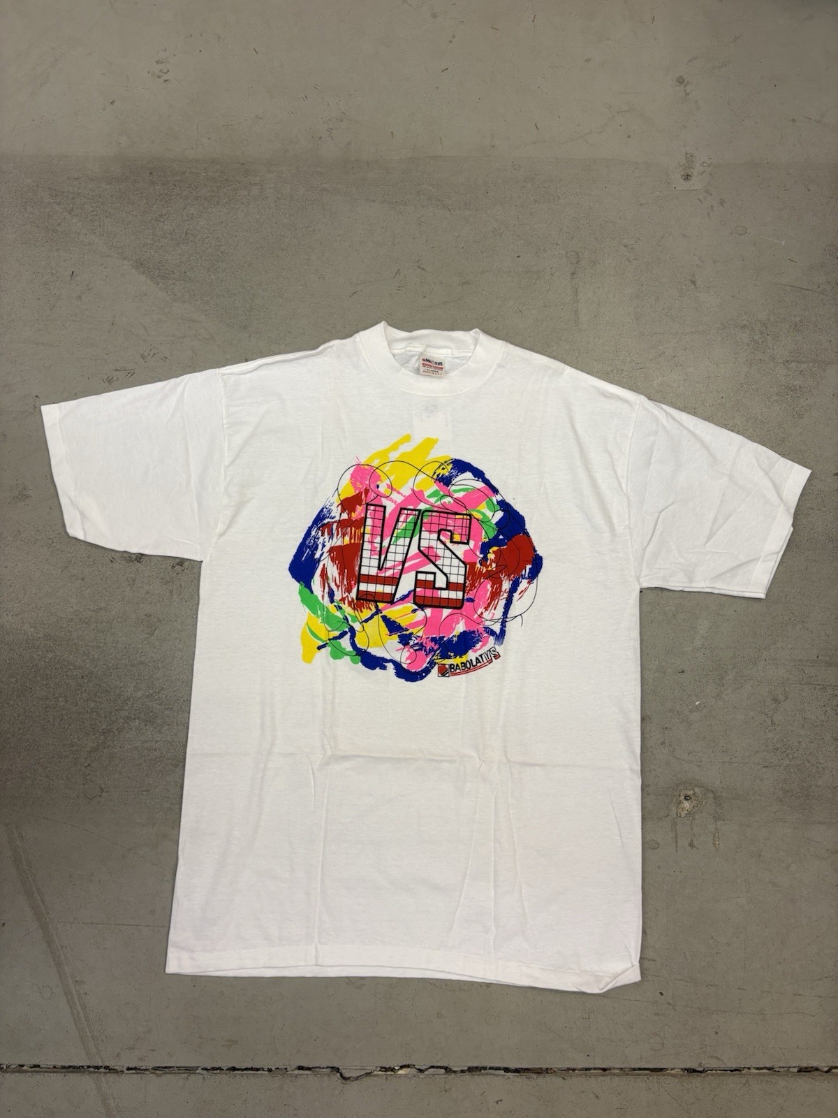 Vintage 80s 90s Babolat VS Paint Splatter Tennis White T-Shirt Men’s size XL Vtg