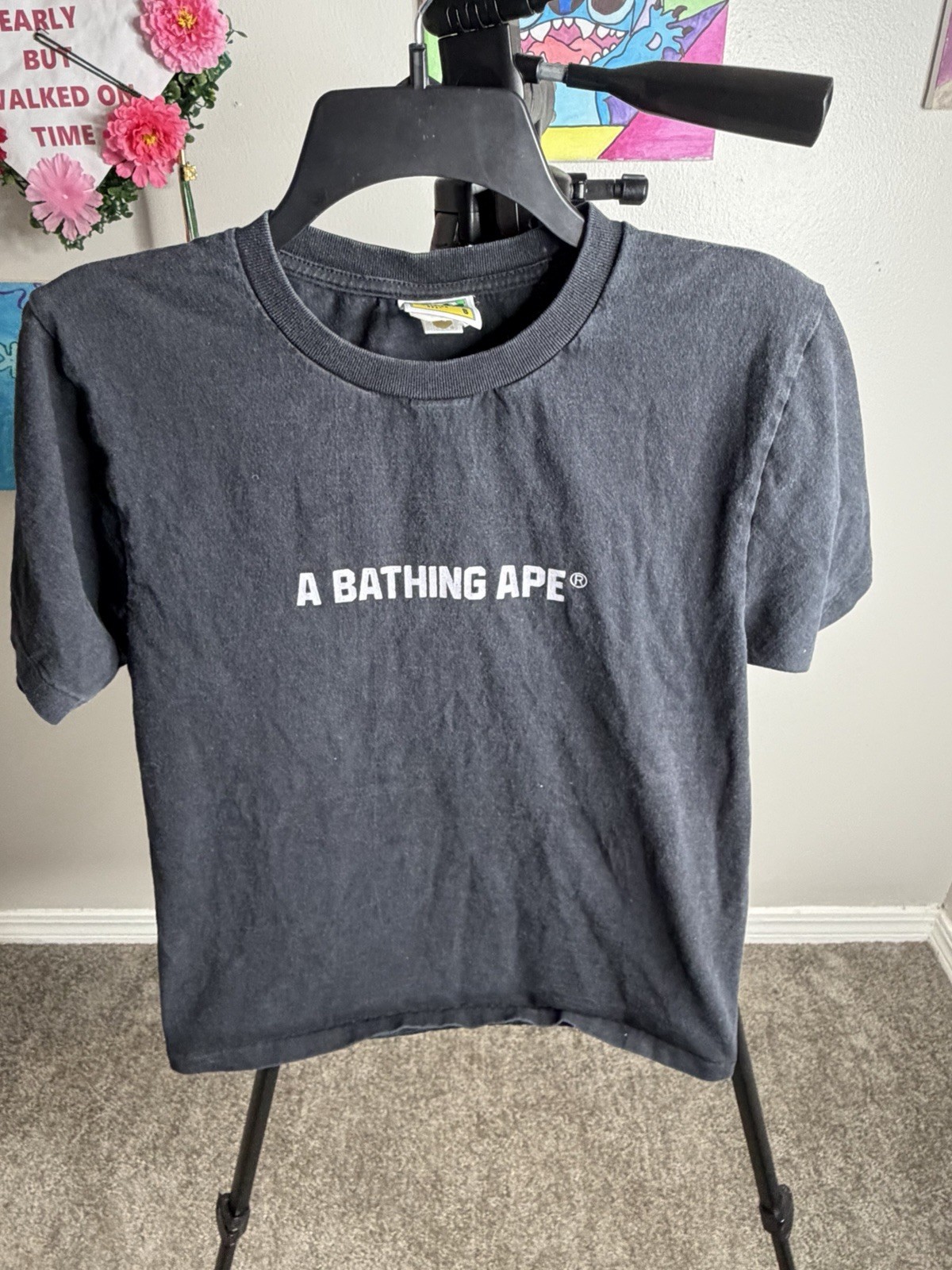 A Bathing Ape Busy Works Men&rsquo;s Black Short Sleeve Crew Neck Graphic Tee Size S