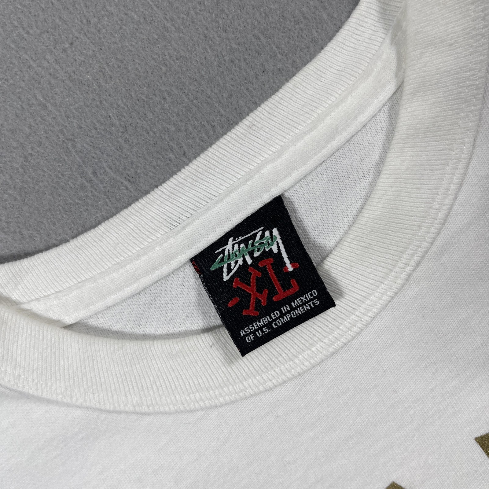 Vintage Stussy Shirt Mens XL White Long Sleeve Old Skool Flavor Graphic 90s