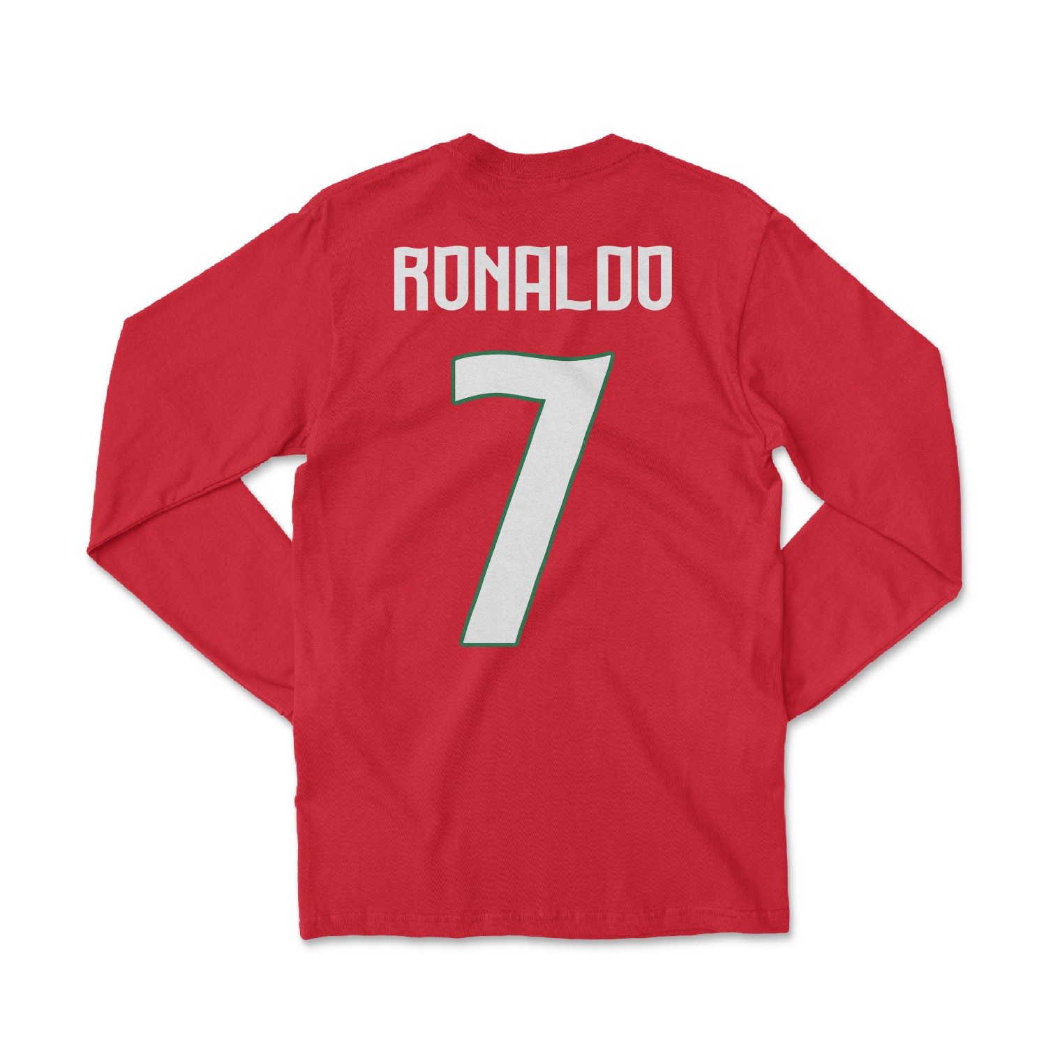 Portugal Soccer Fans Ronaldo 7 Jersey Style Long Sleeve T-Shirt