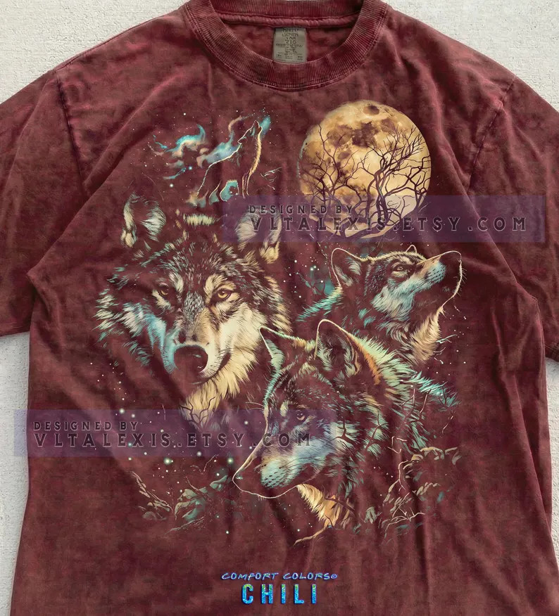 Wolf Howling Wolves Moonlight Predator Comfort Tee Wild Animal Nature