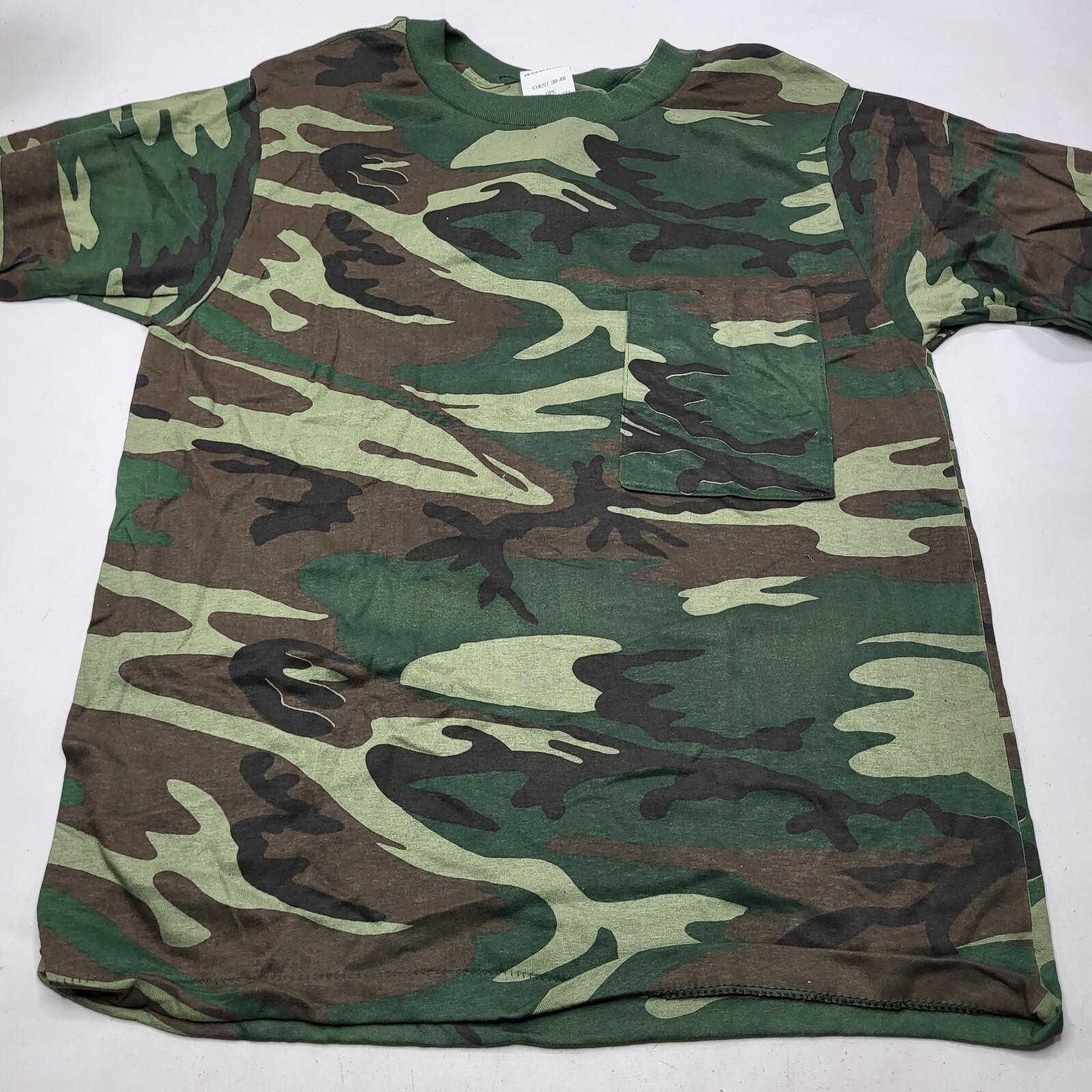 Vintage NWT Woodland Camouflage T Shirt Single Stitch Medium Regular