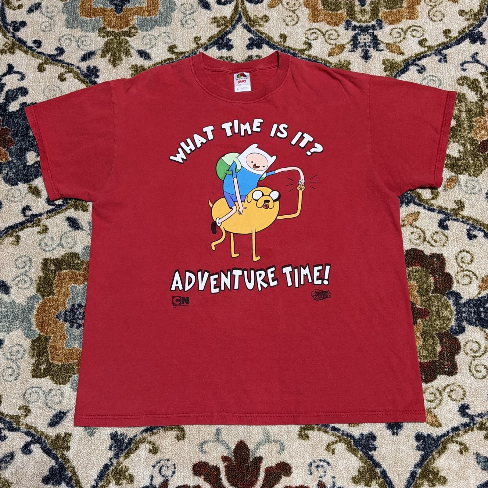 Vintage Y2K Adventure Time “What Time Is It” Graphic Print T-Shirt Men’s XL