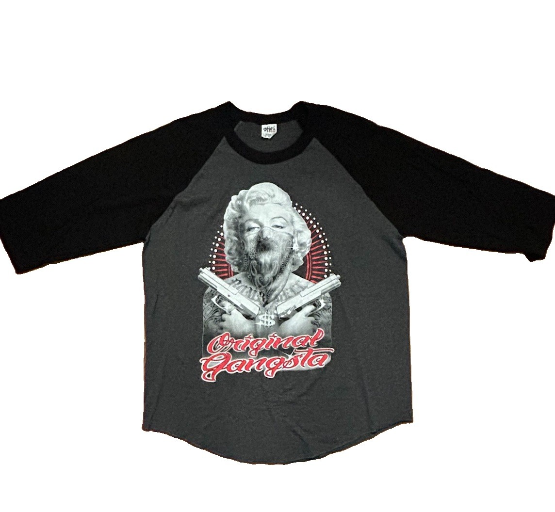 Shaka Active Original Gangsta Marilyn Monroe Graphic Baseball Tee XL