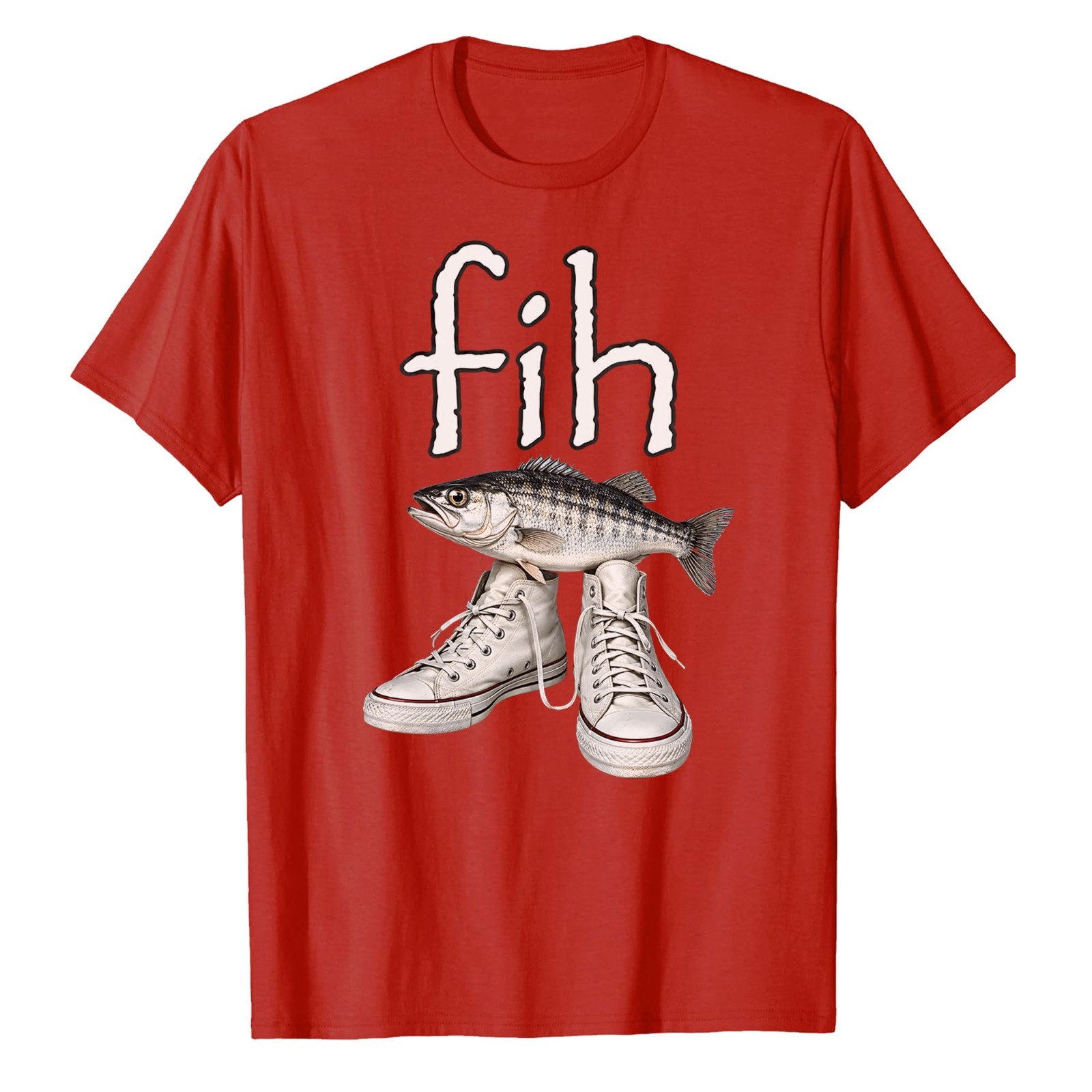Shoes Fih Funny Misspelled Fish Meme T-Shirt Fisher Fisherman Fishing Bass Bait