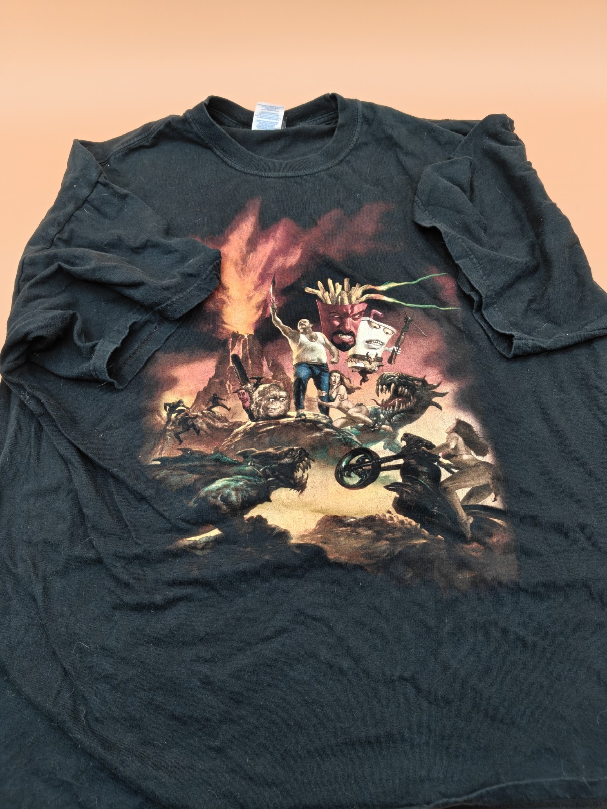 Adult Swim Aqua Teen Hunger Force Graphic T Shirt XXL Black Cartoon Network