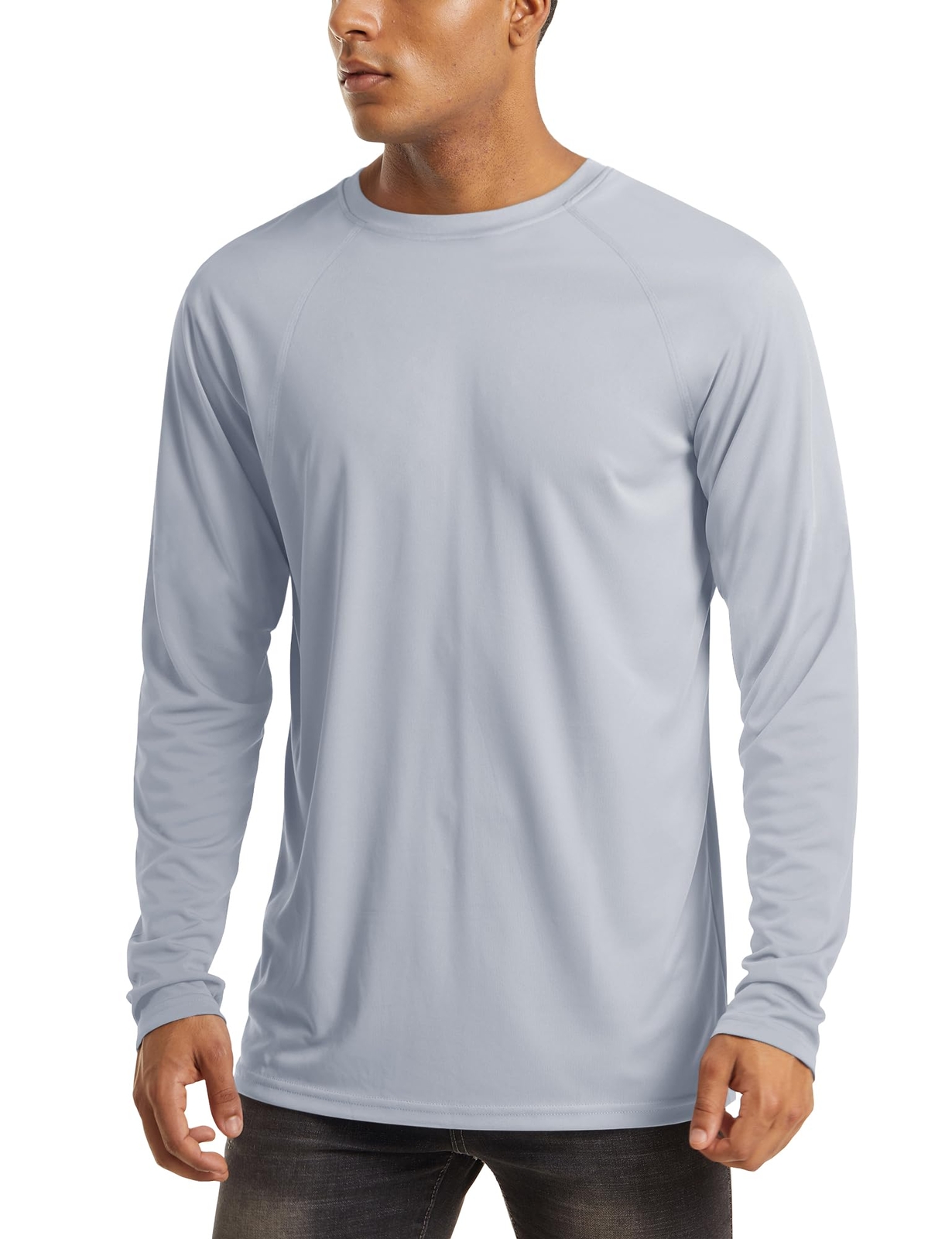Mens Long Sleeve UPF50+ Shirts Sun Protection Athletic Shirt Quick Dry Workout T