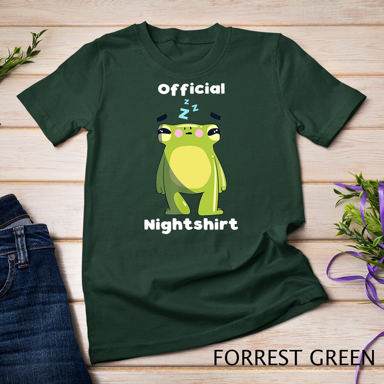 Cute Frog Sleepshirt Nightwear Nightshirt Sleep Pajama Unisex T-shirt