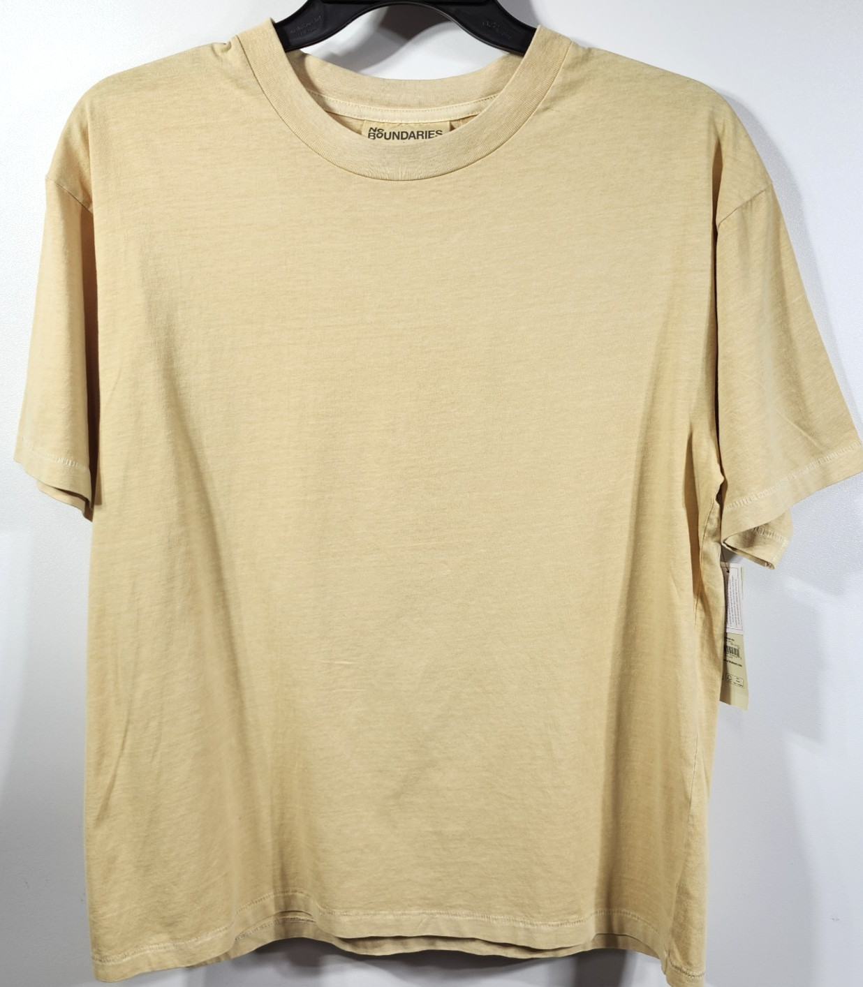No Boundaries Men&rsquo;s S Cotton Oversize Tee Short Sleeve Yellow T-Shirt NEW