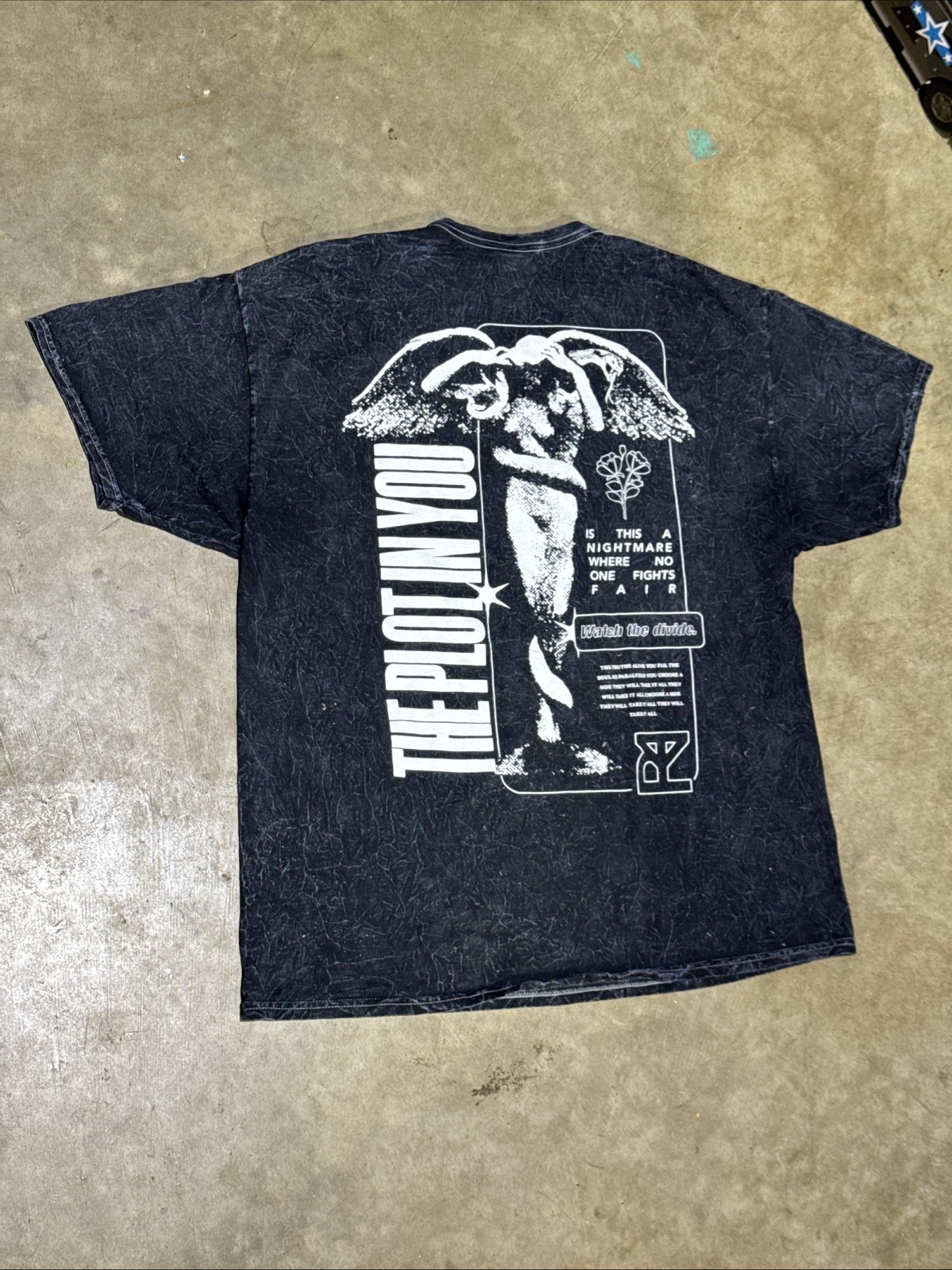 The Plot In You Divide Band T Shirt XL Black Mineral Wash Metalcore Tee Tour