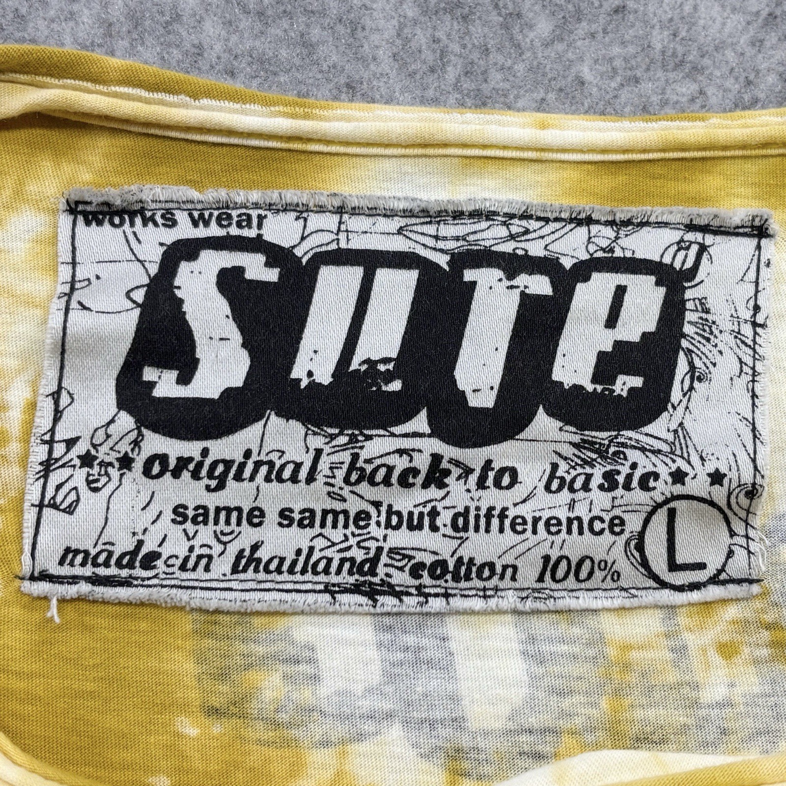 Sure tie dye spiritual design t shirt large mens yellow Short Sleeve Well Used
