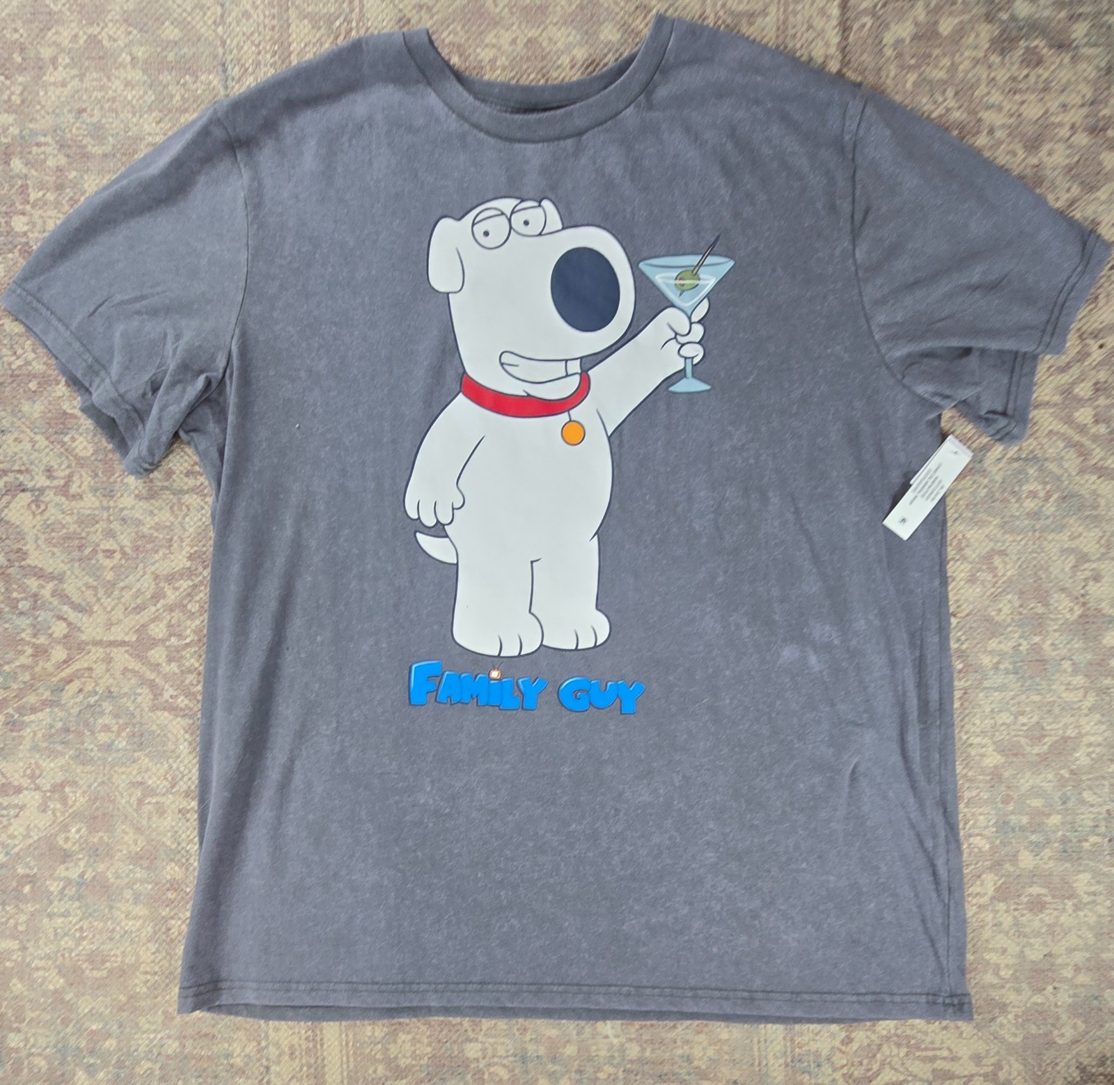 Family Guy BRIAN – Martini Pose MEN&rsquo;S SIZE 3XL Limited Edition Gray T-Shirt, NWT