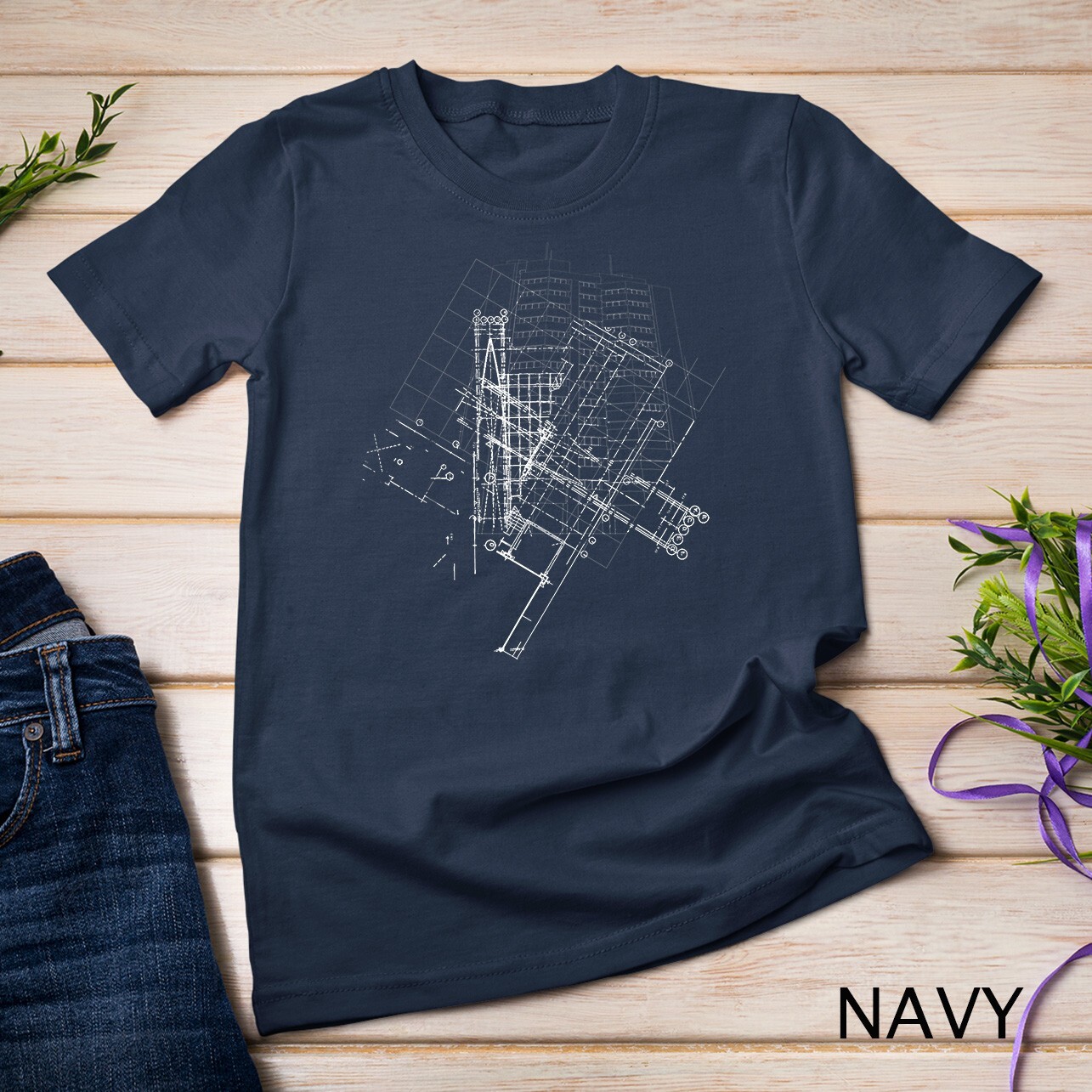 Graphic Abstract Lines Gift Design Idea Architecture T-Shirt Unisex T-shirt