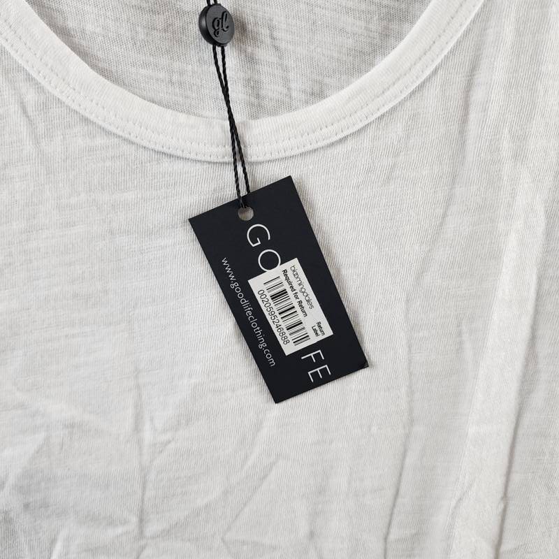 Goodlife Sun Faded Slub Scallop Tank Men&rsquo;s XXL White Solid Scoop Neck Pullover