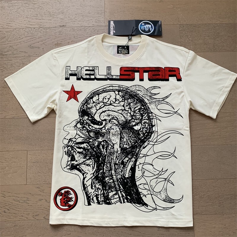 24SS Hell Studios star Skull print Tee INS Style high street trend Men&rsquo;s T-shirt