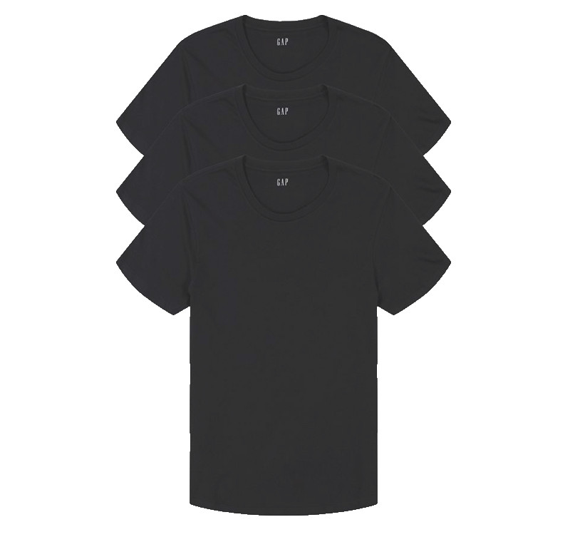 Gap Men&rsquo;s 3-Pack Undershirts Medium M Cotton Crew Neck Classic-Fit Black T-Shirt
