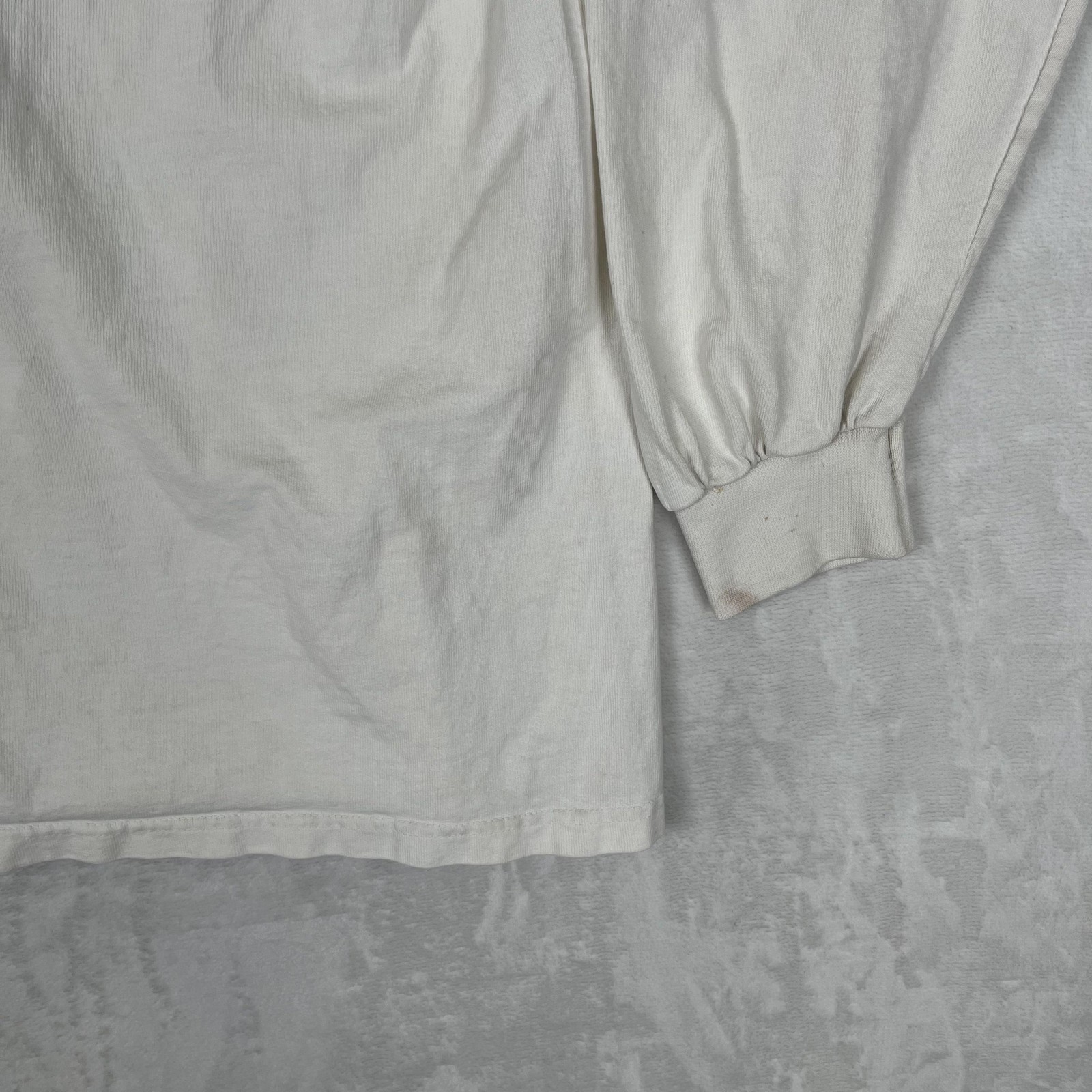 Vintage Navy Long Sleeve T-Shirt Mens XL White Mock Neck Made USA 90s