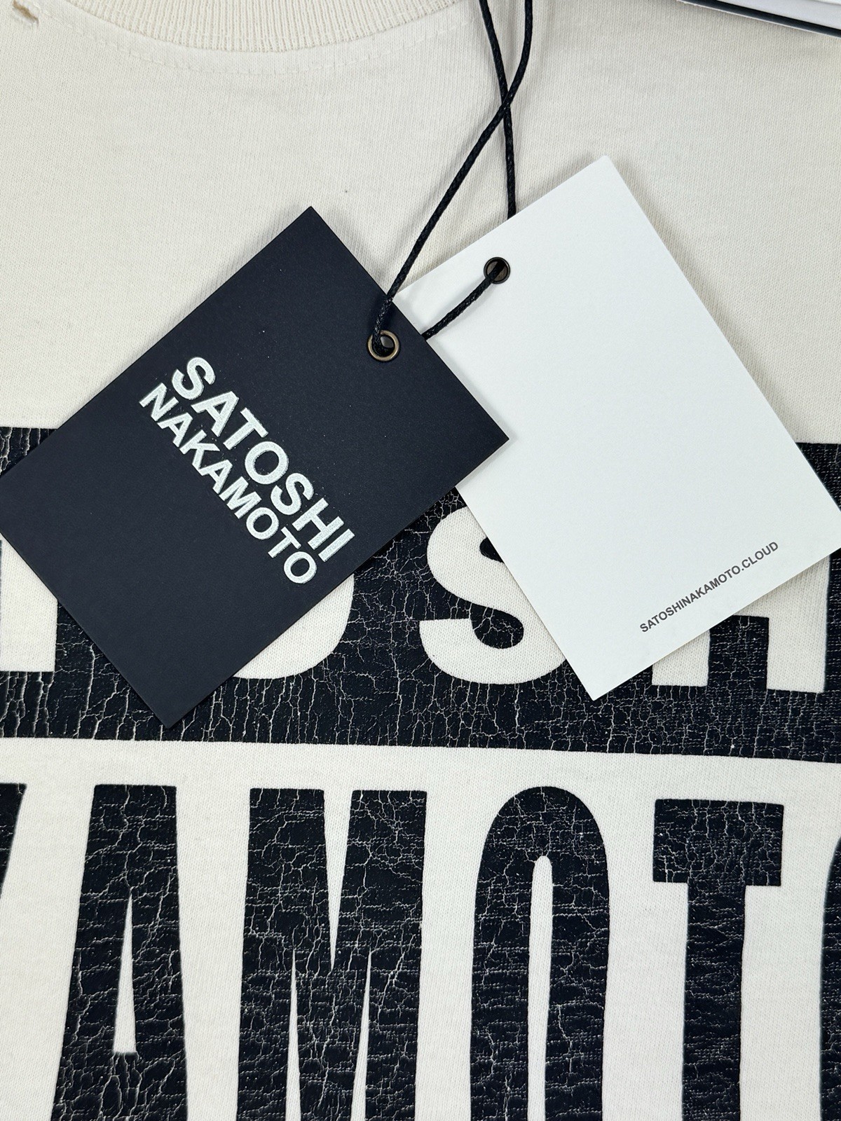 Satoshi Nakamoto – Explicit Codex Oversized Cream T-Shirt Size: S