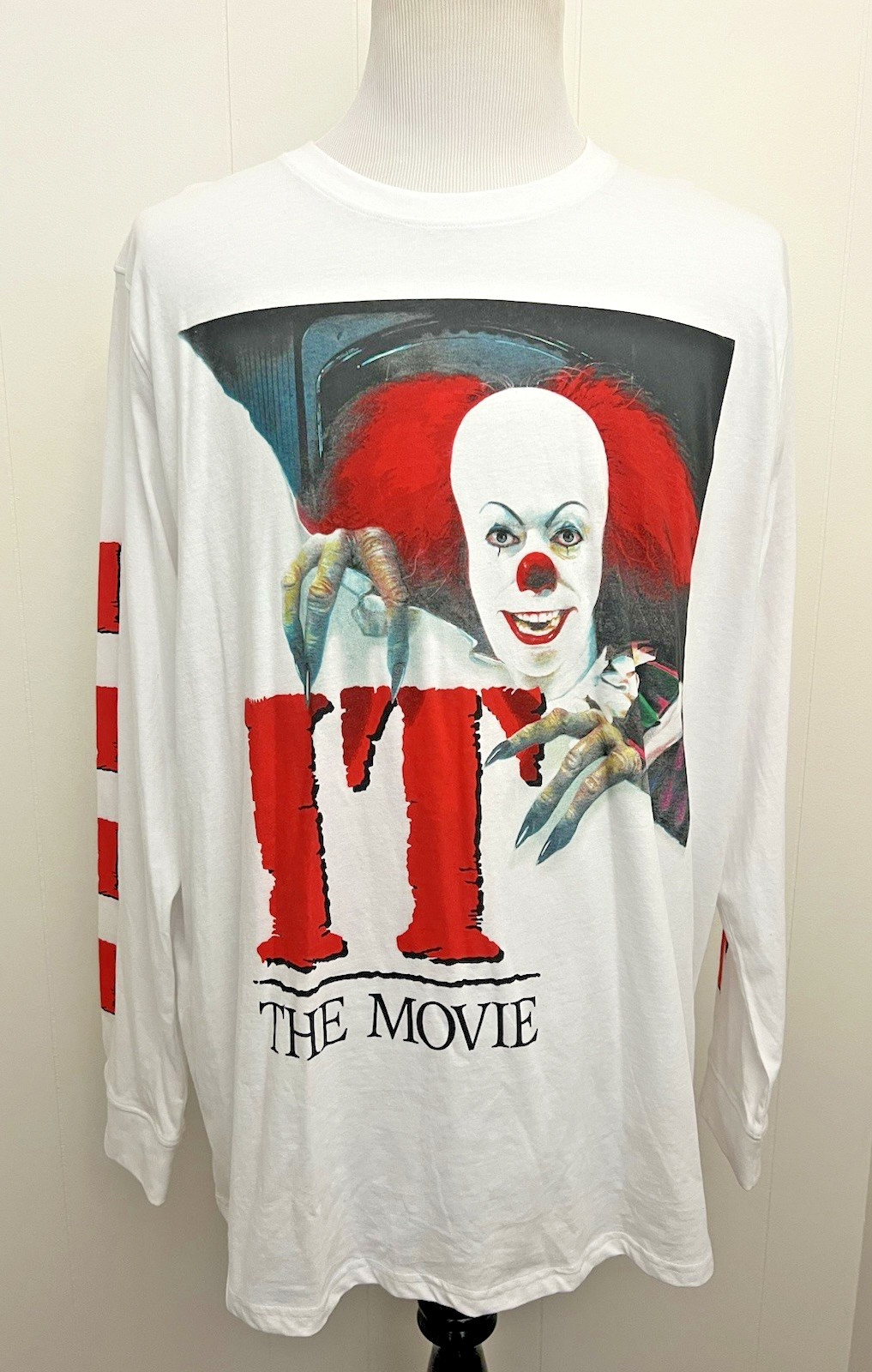 Stephen King IT Pennywise Men&rsquo;s White Graphic T- shirt Size XL (50-52) The Movie