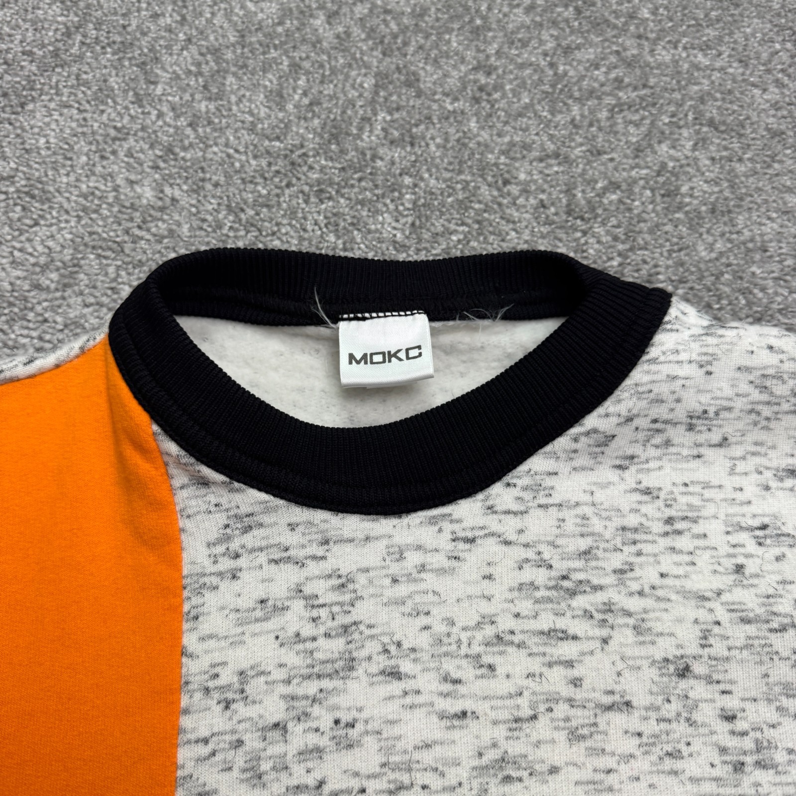 MOKC SF Bay Area Colorblock T-Shirt Mens Medium Gray Orange Crew Neck Casual Tee