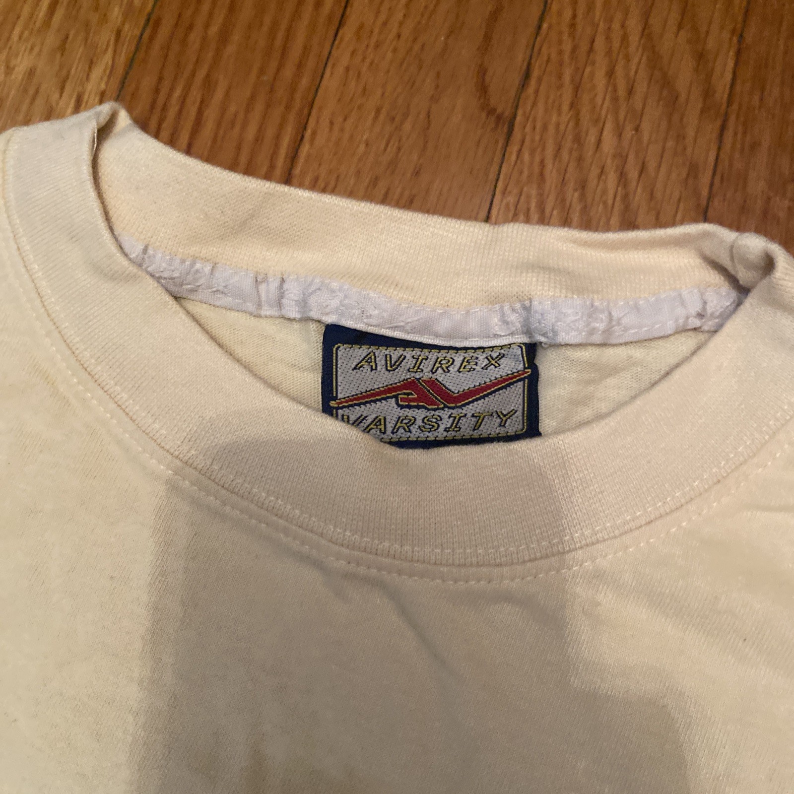 AVIREX Variety T-Shirt Mens XL Cream USA Retro Tshirt – Used – Free Shipping