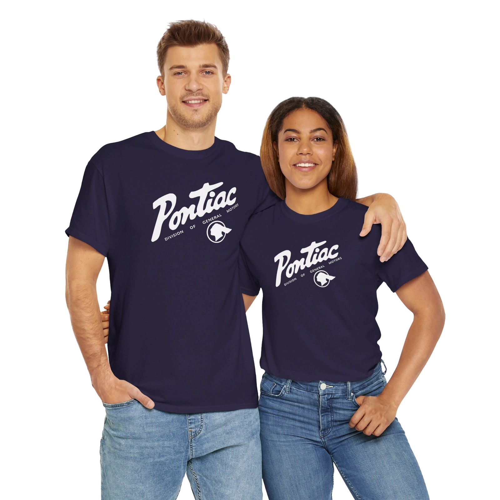 Pontiac Indian Emblem Logo Vintage Gildan Unisex Heavy Cotton Tee
