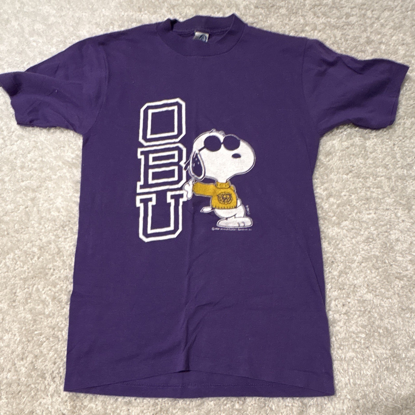 Unisex Purple Snoopy Peanuts Ouachita Baptist University T-Shirt