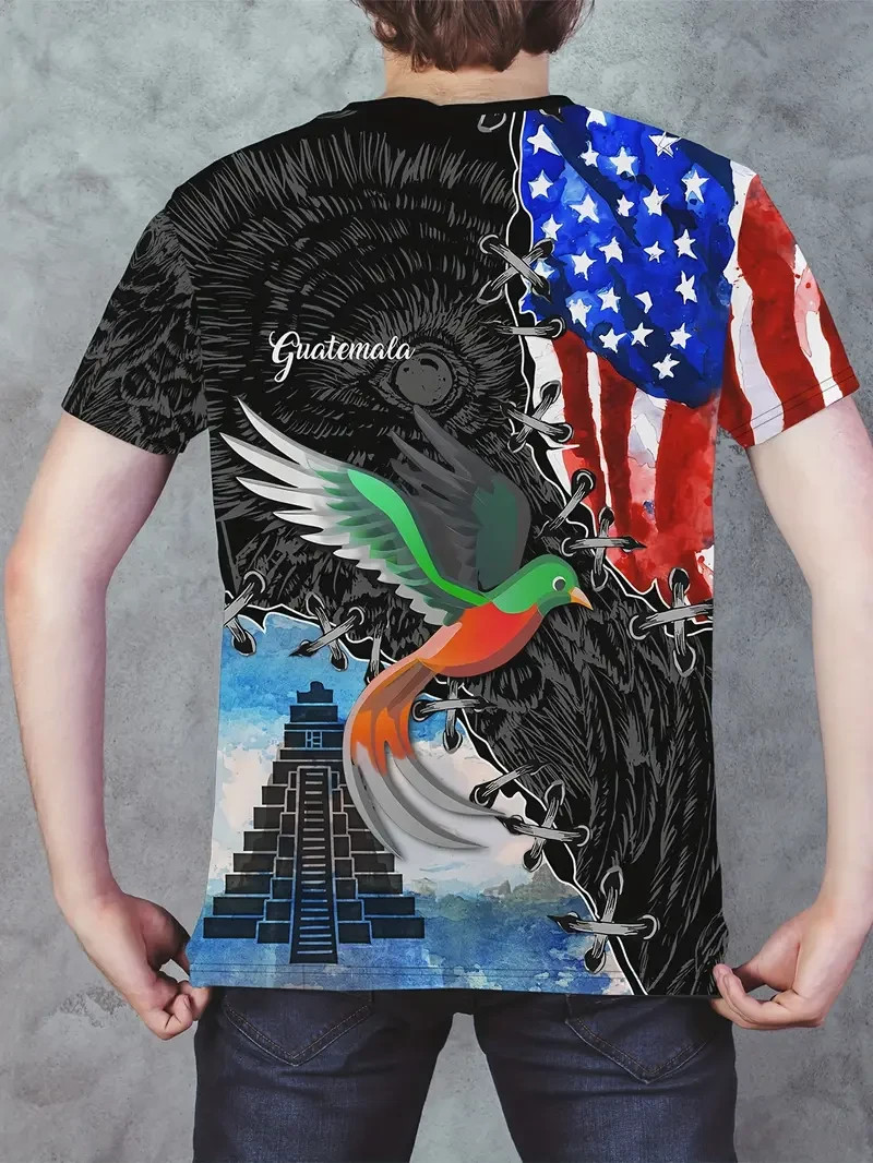 PLAYERA DE GUATEMALA UNISEX ESTAMPADO 3D ALTA CALIDAD COLORES VIVOS