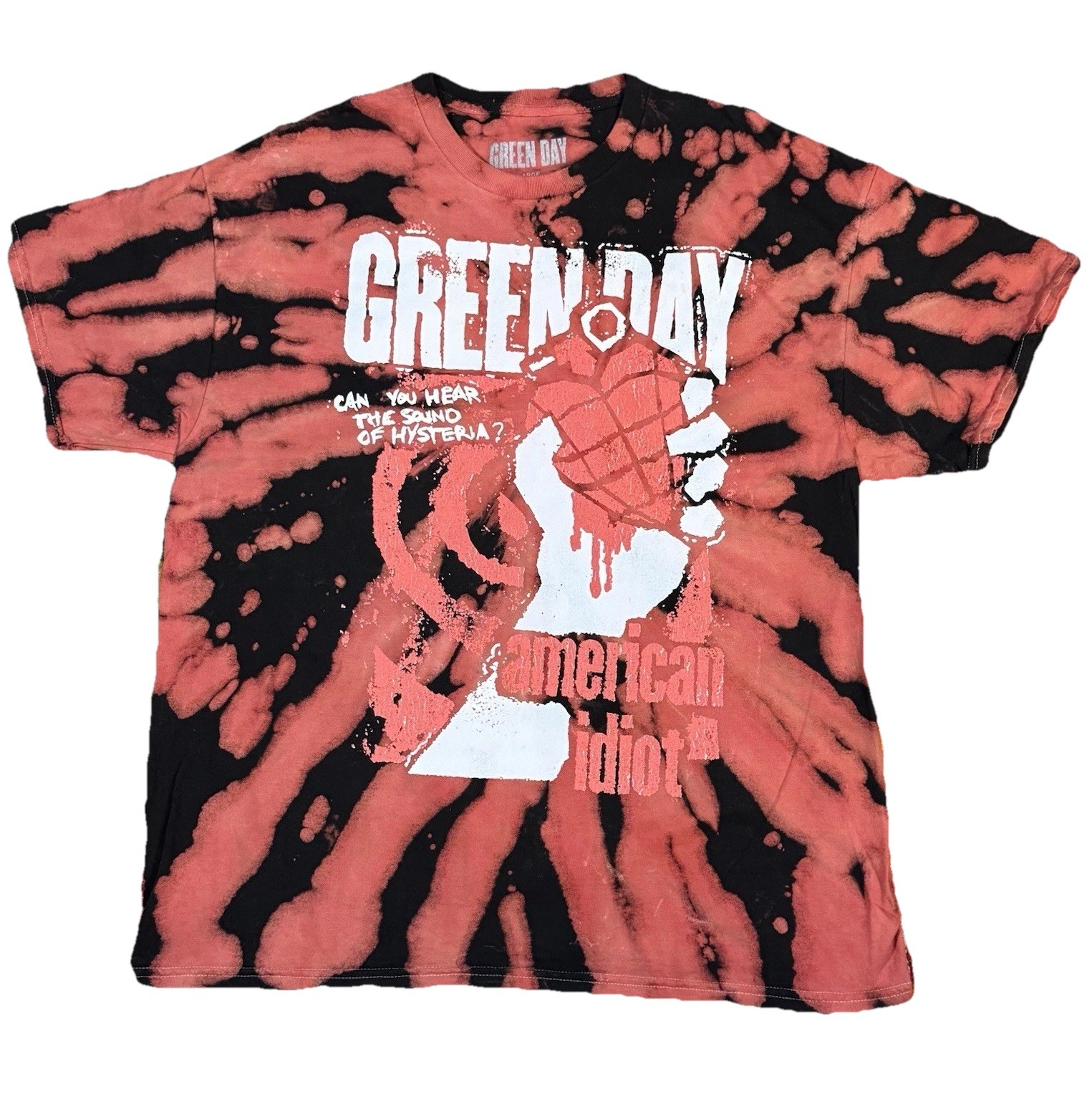 Green Day American Idiot Tie Dye T-Shirt Red Black NWT Large