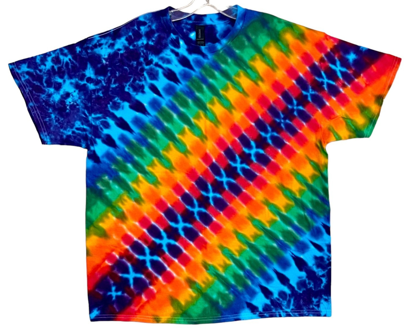 Tie Dye Shirt | Rainbow / DNA Honeycomb | Handmade | Unisex | Tall | Women&rsquo;s