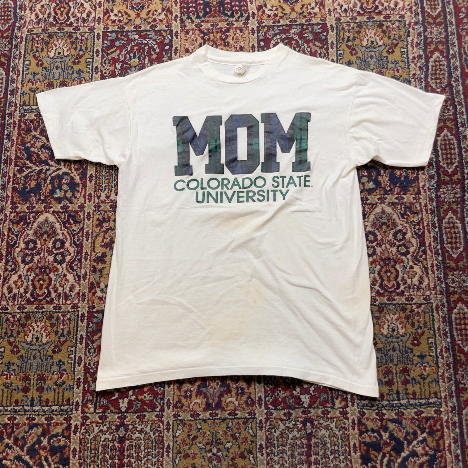 Colorado State University MOM T Shirt XL White Cotton Graphic T Mens Made in USA