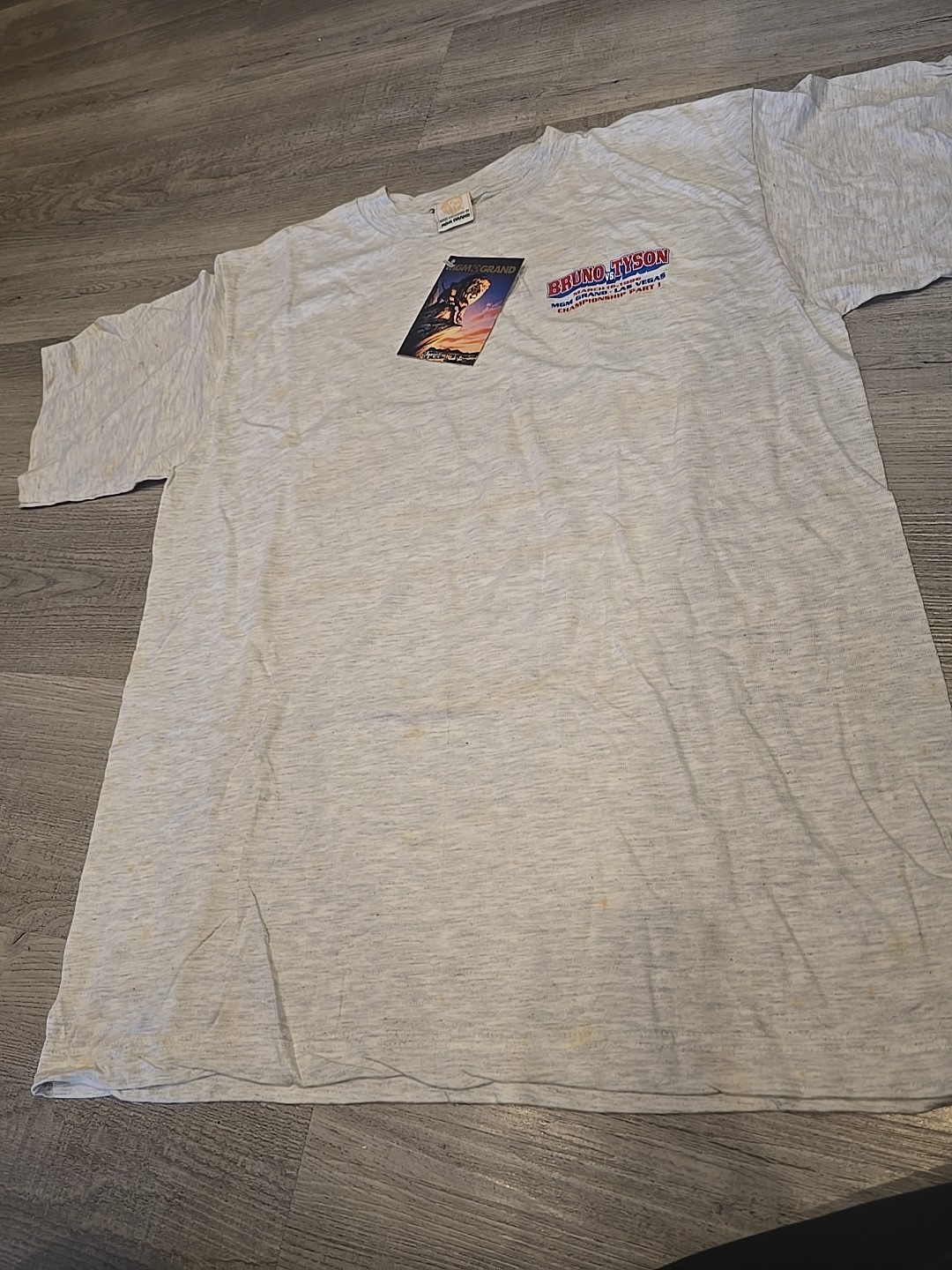 Vintage 1996 Mike Tyson Vs Frank Bruno T-Shirt Large DEADSTOCK MGM USA TAGS 90 L