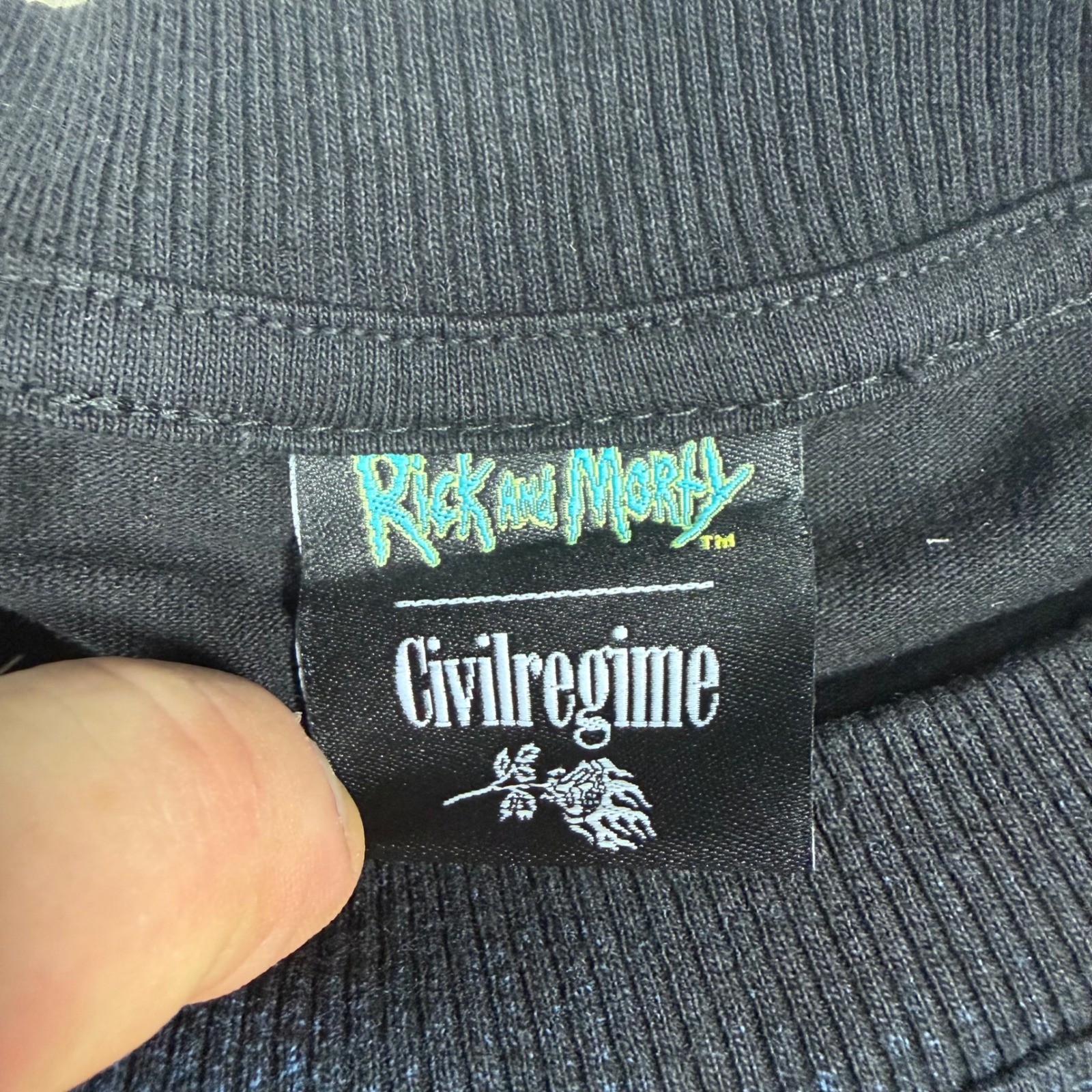 Civil Regime x Rick and Morty Future Misfit Rick 199X Oversized Tee Black Mens L