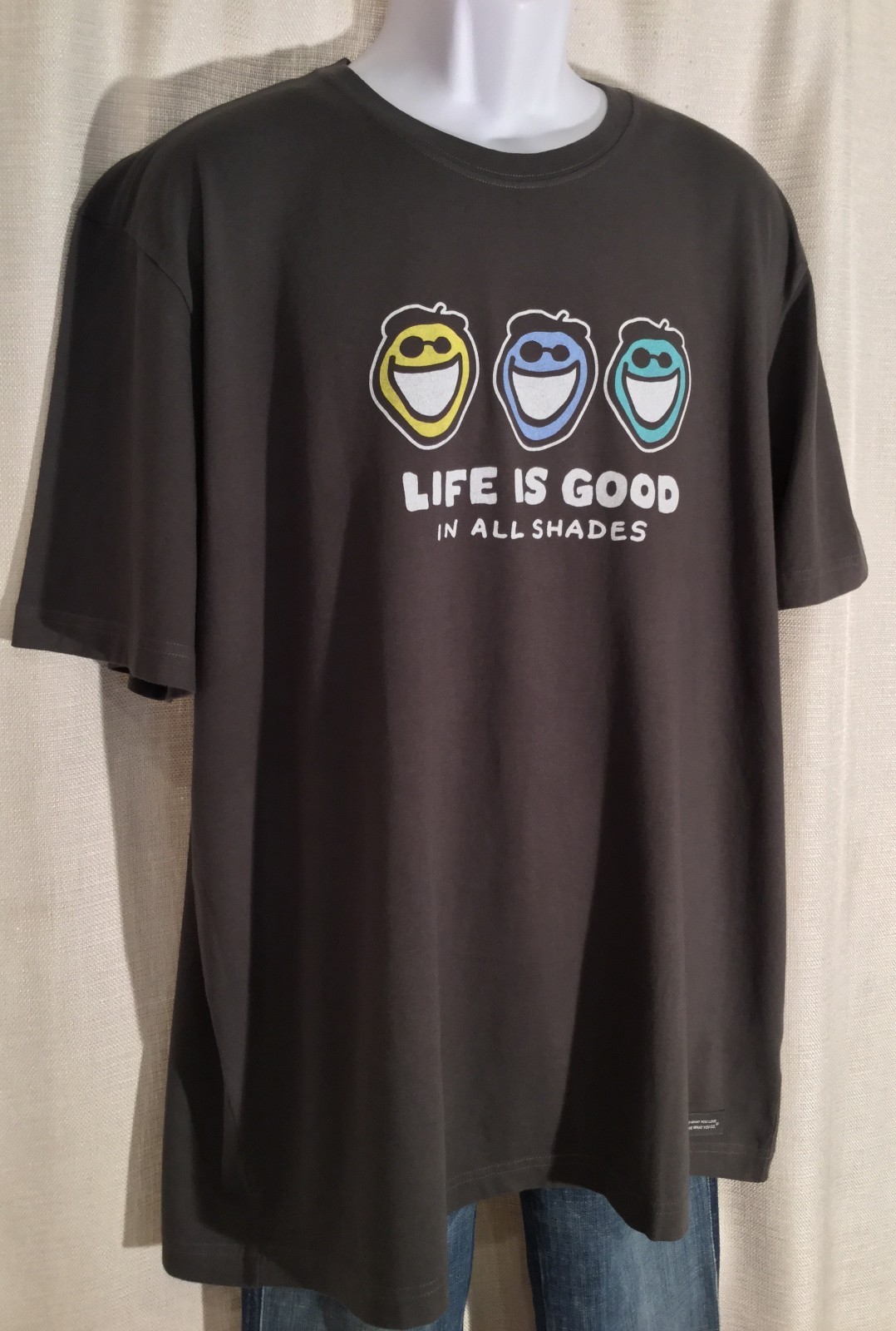 LIFE IS GOOD Mens Size XXXL 3XL Night Black *JAKE IN ALL SHADES* T-Shirt TEE NWT