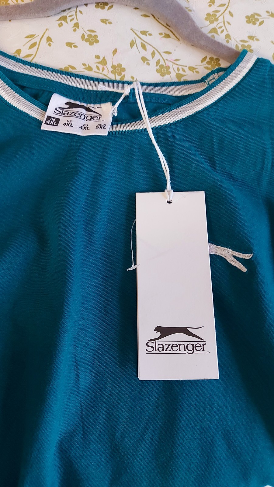 Slazenger Mens TSHIRT Size 4XL Blue Cotton Short Sleeve New With Tags