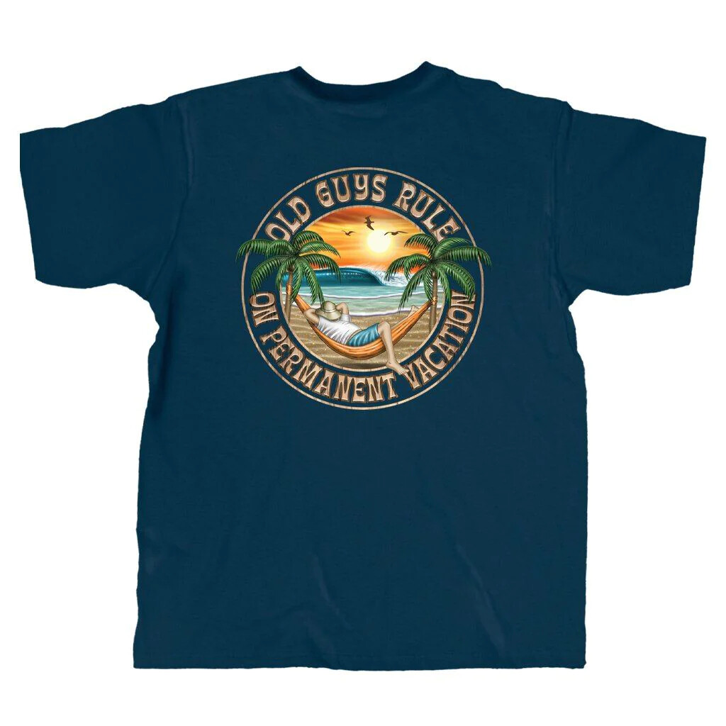 New OLD GUYS RULE T SHIRT PERMANENT VACATION