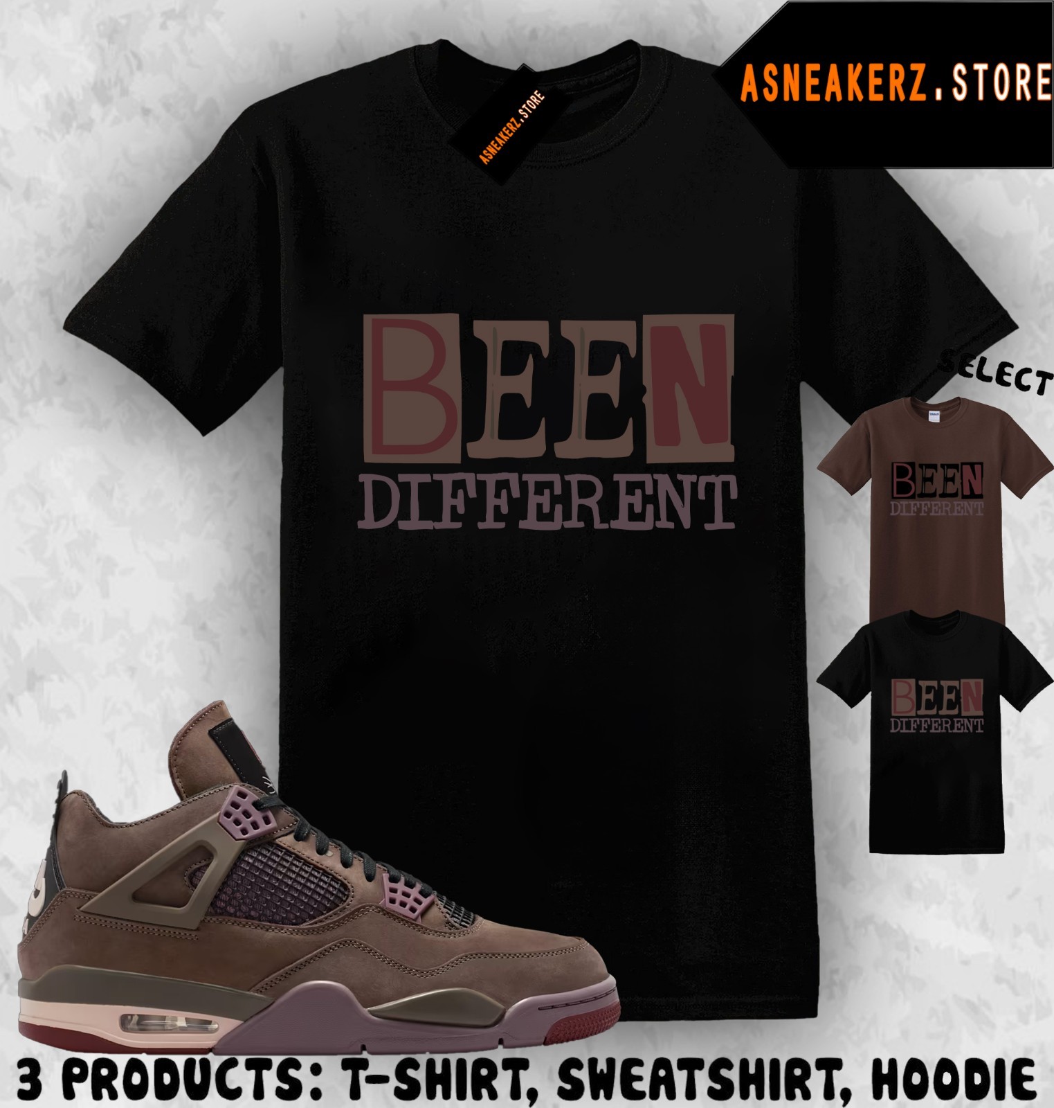 Shirt Match A Ma Maniere x AJ 4 Dark Mocha Sneaker Matching Tee Been Different