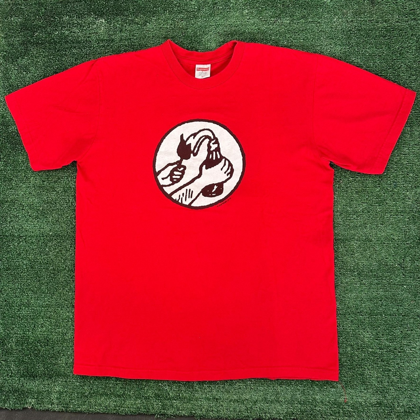 Supreme Molotov T-Shirt Red M Streetwear Skater Punk SS18 2018 Anarchist Riot