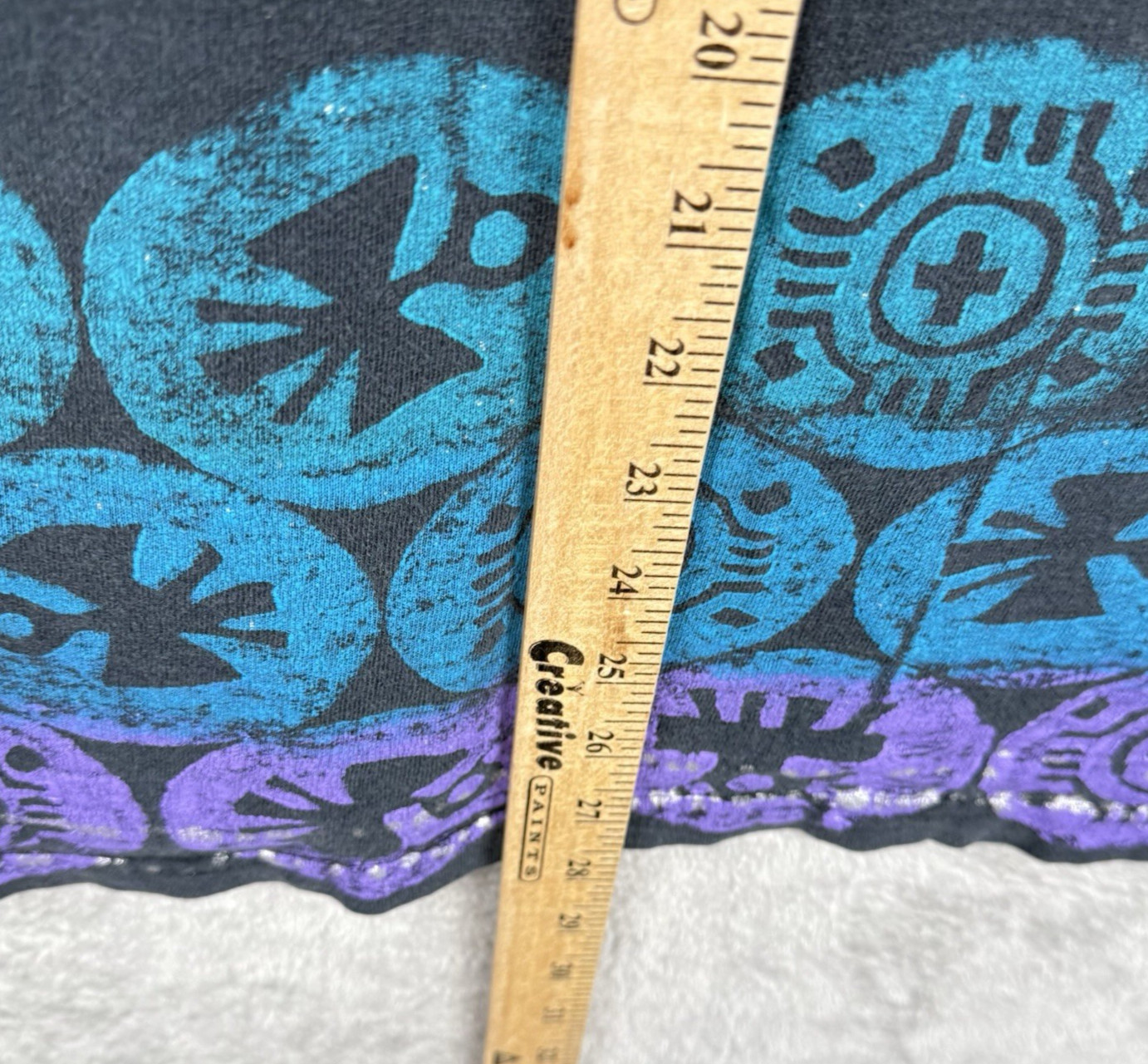 EZL Painted Glitter Shirt Mens L One Size Vintage 90s Tribal Hip Hop Colors