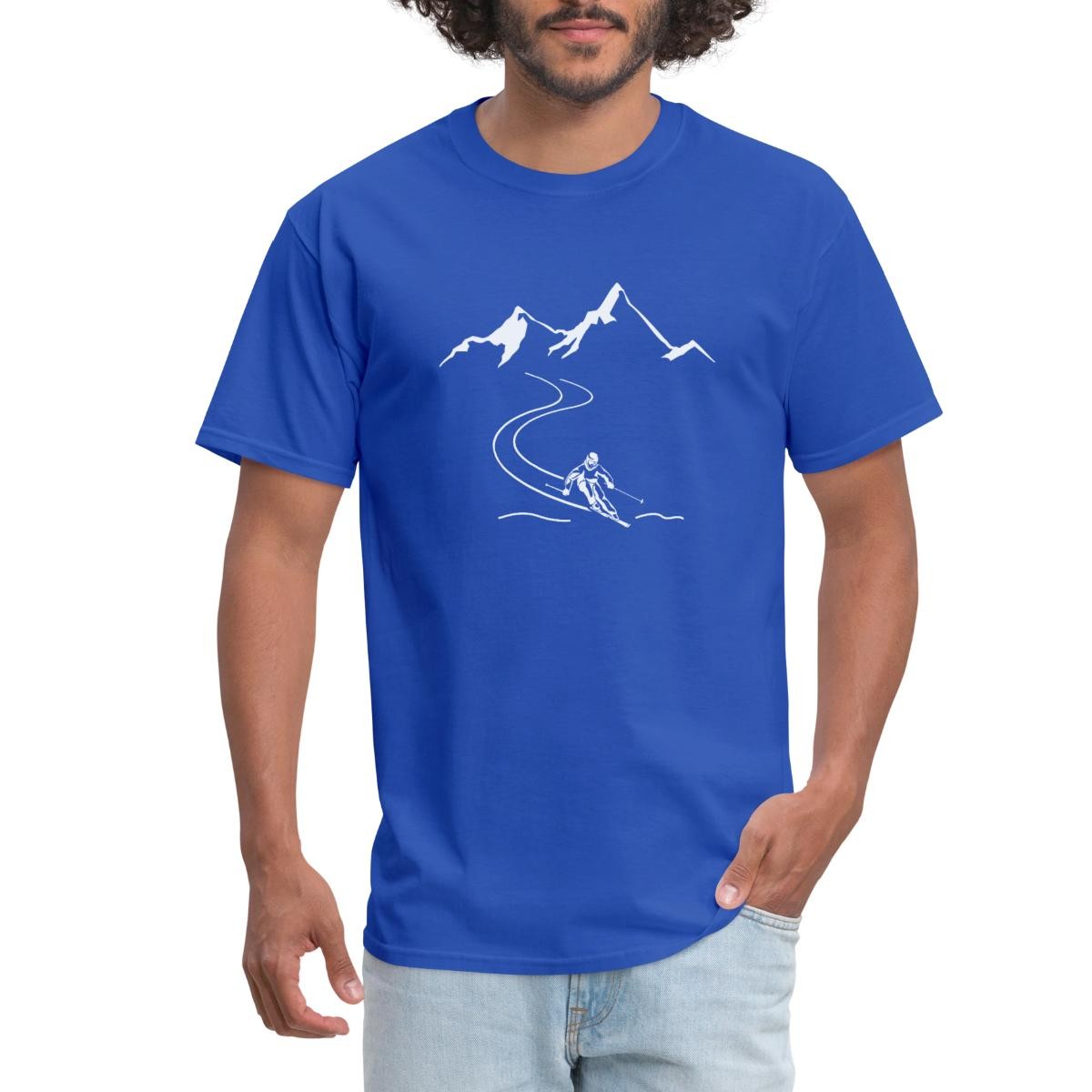 Skiing Mountains | Winter Sports | Ski Enthusiast Men&rsquo;s T-Shirt